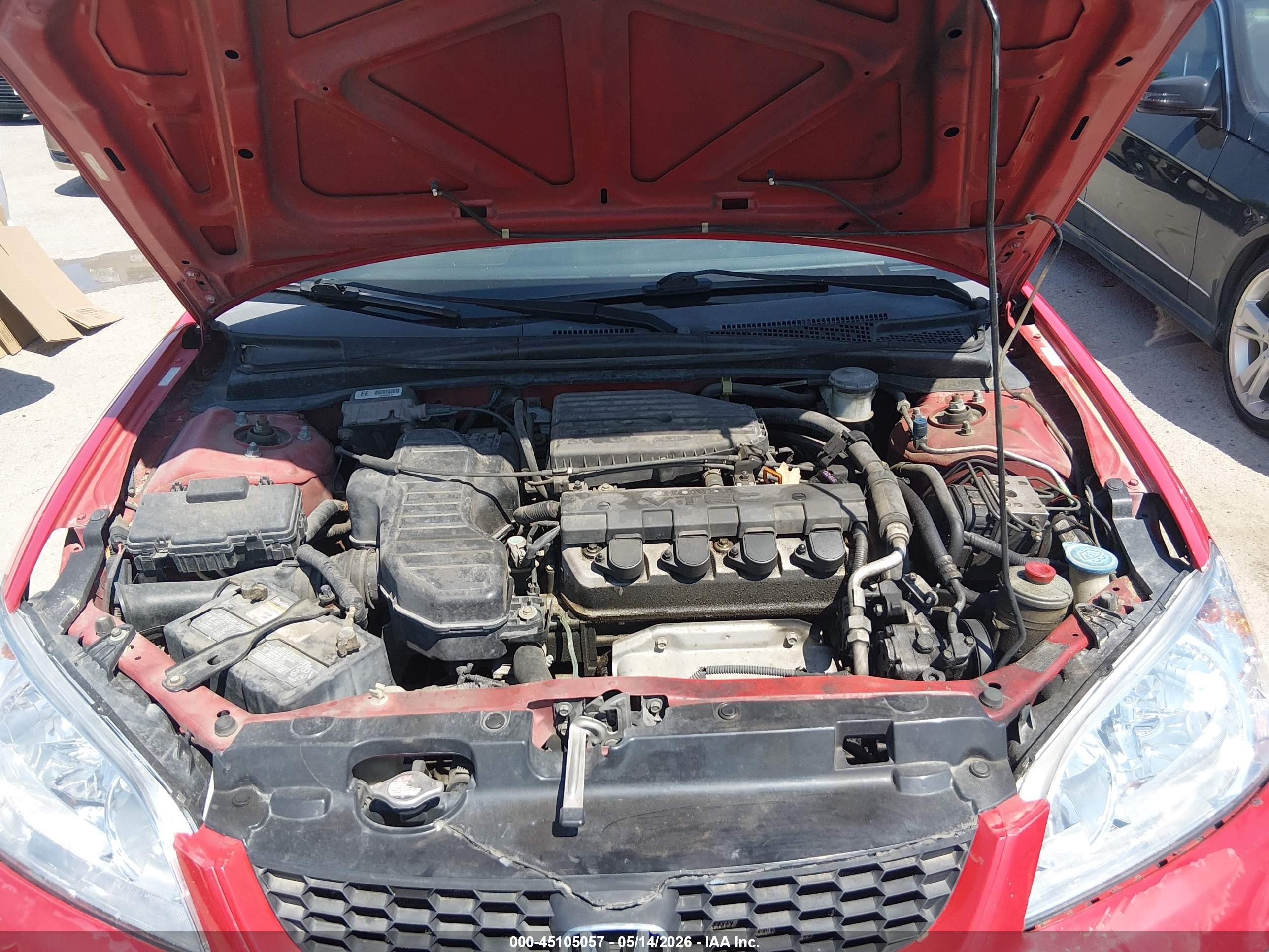 2005 Honda Civic Ex Red vin: 1HGEM22985L015791