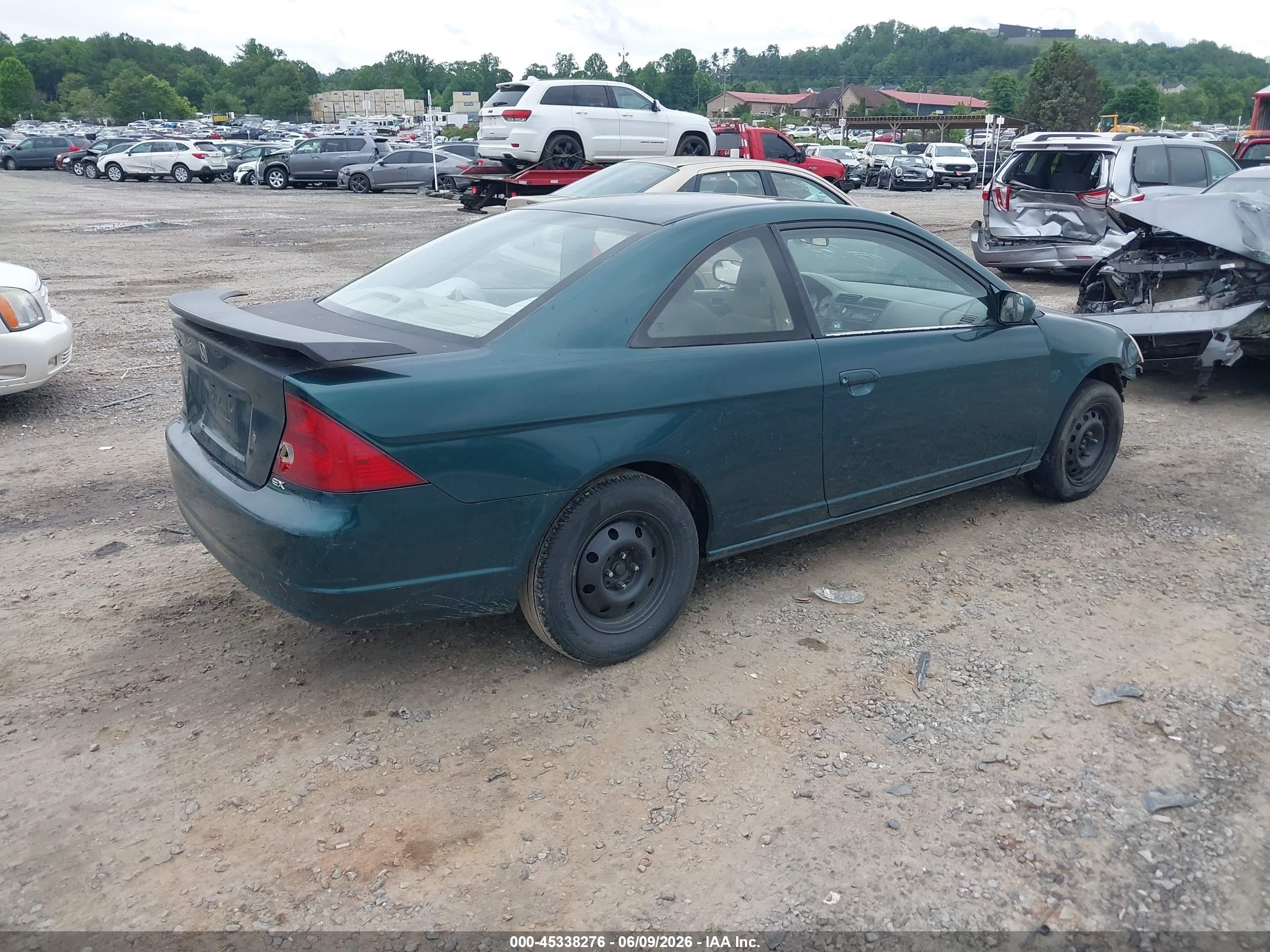 2001 Honda Civic Ex Green vin: 1HGEM22991L025899