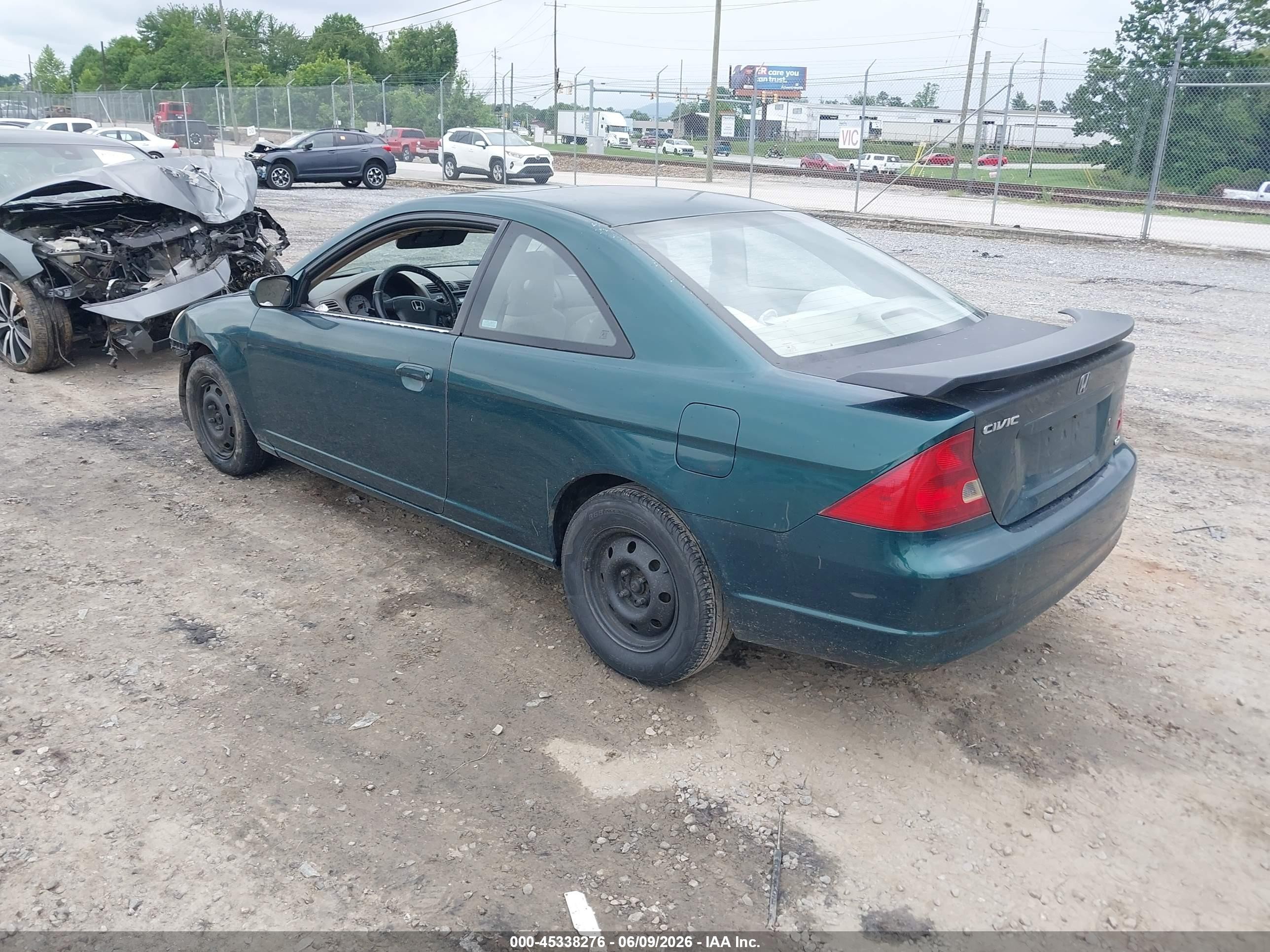 2001 Honda Civic Ex Green vin: 1HGEM22991L025899