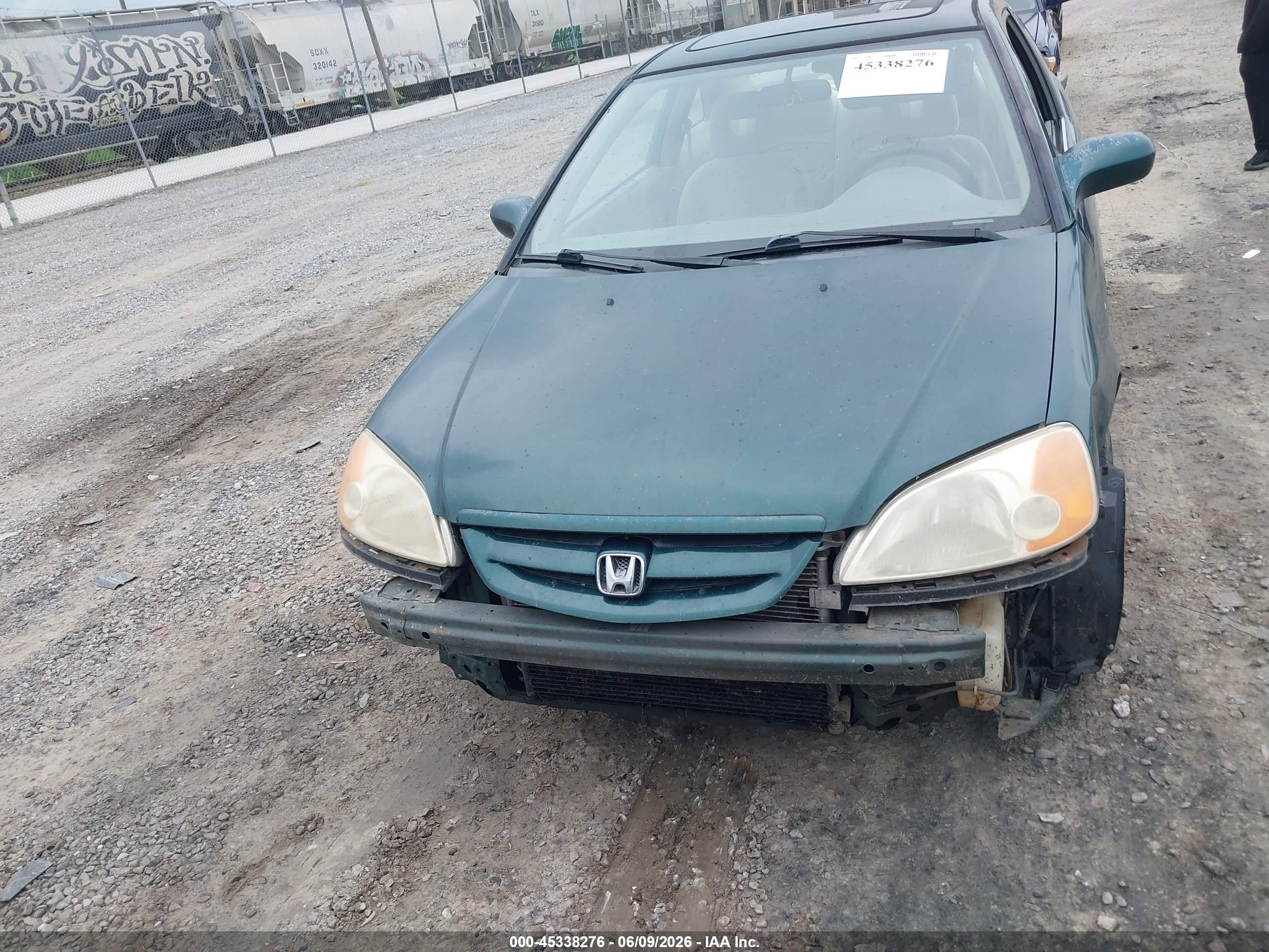 2001 Honda Civic Ex Green vin: 1HGEM22991L025899