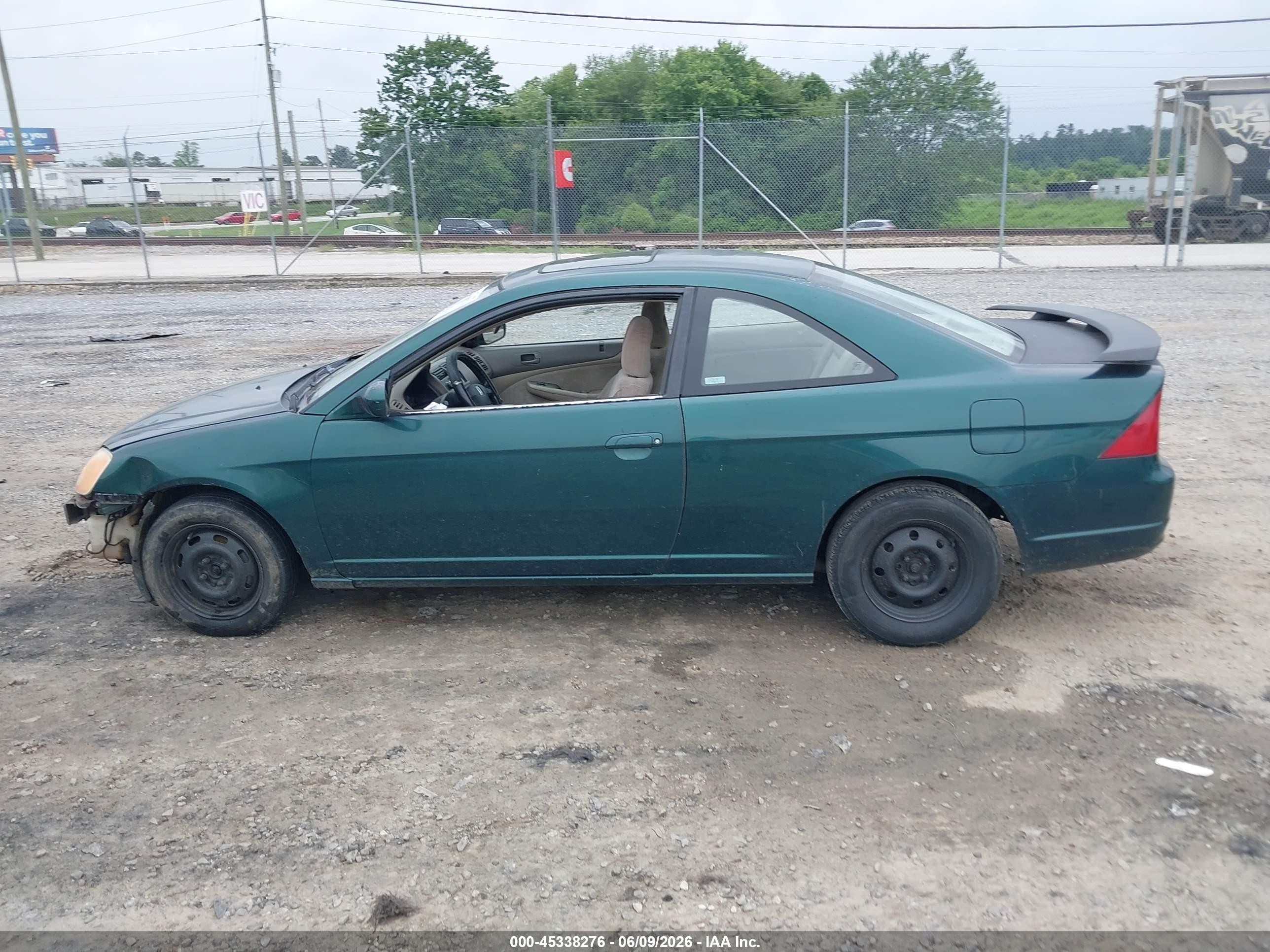 2001 Honda Civic Ex Green vin: 1HGEM22991L025899