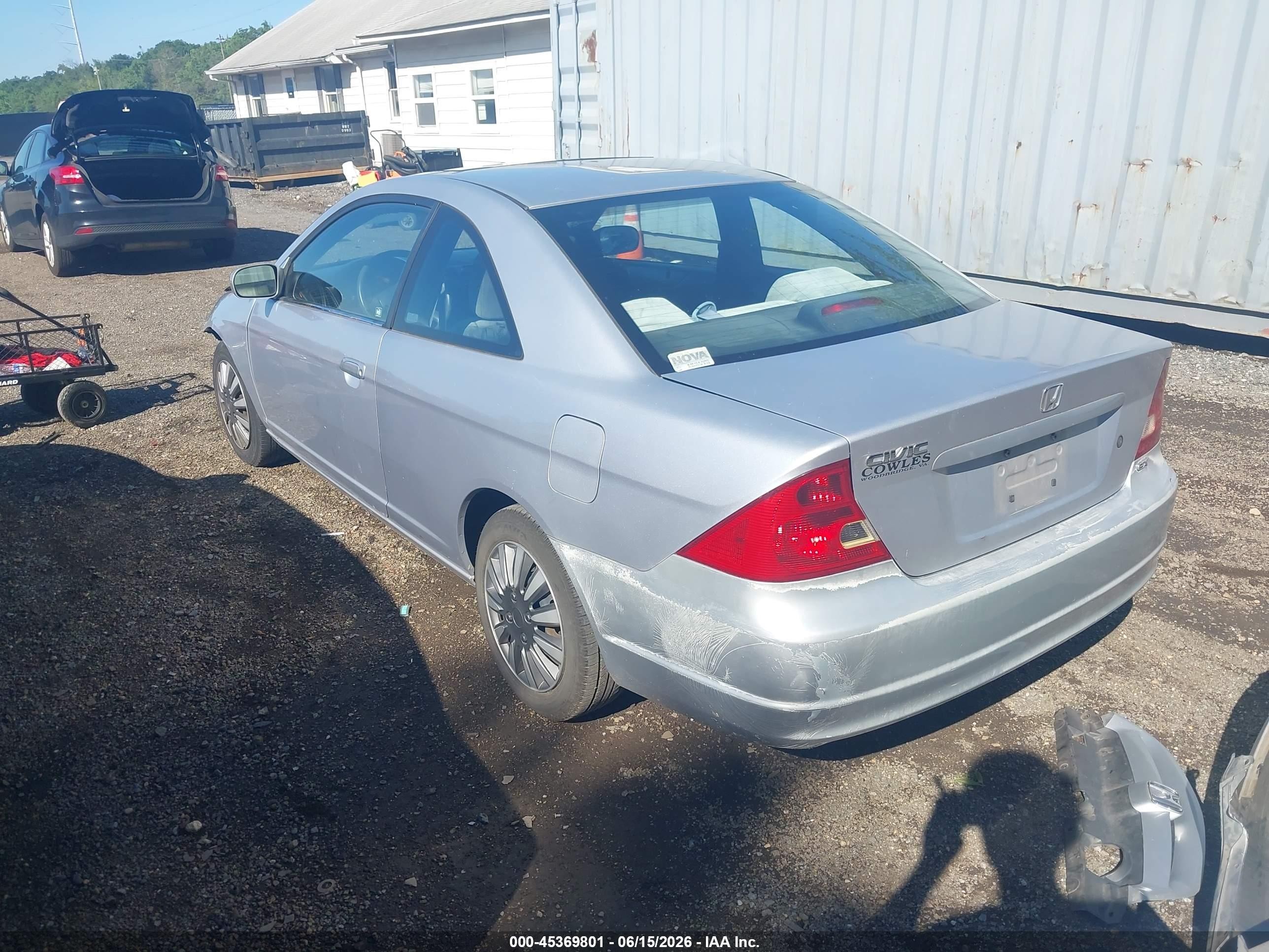2002 Honda Civic Ex Silver vin: 1HGEM22992L105186