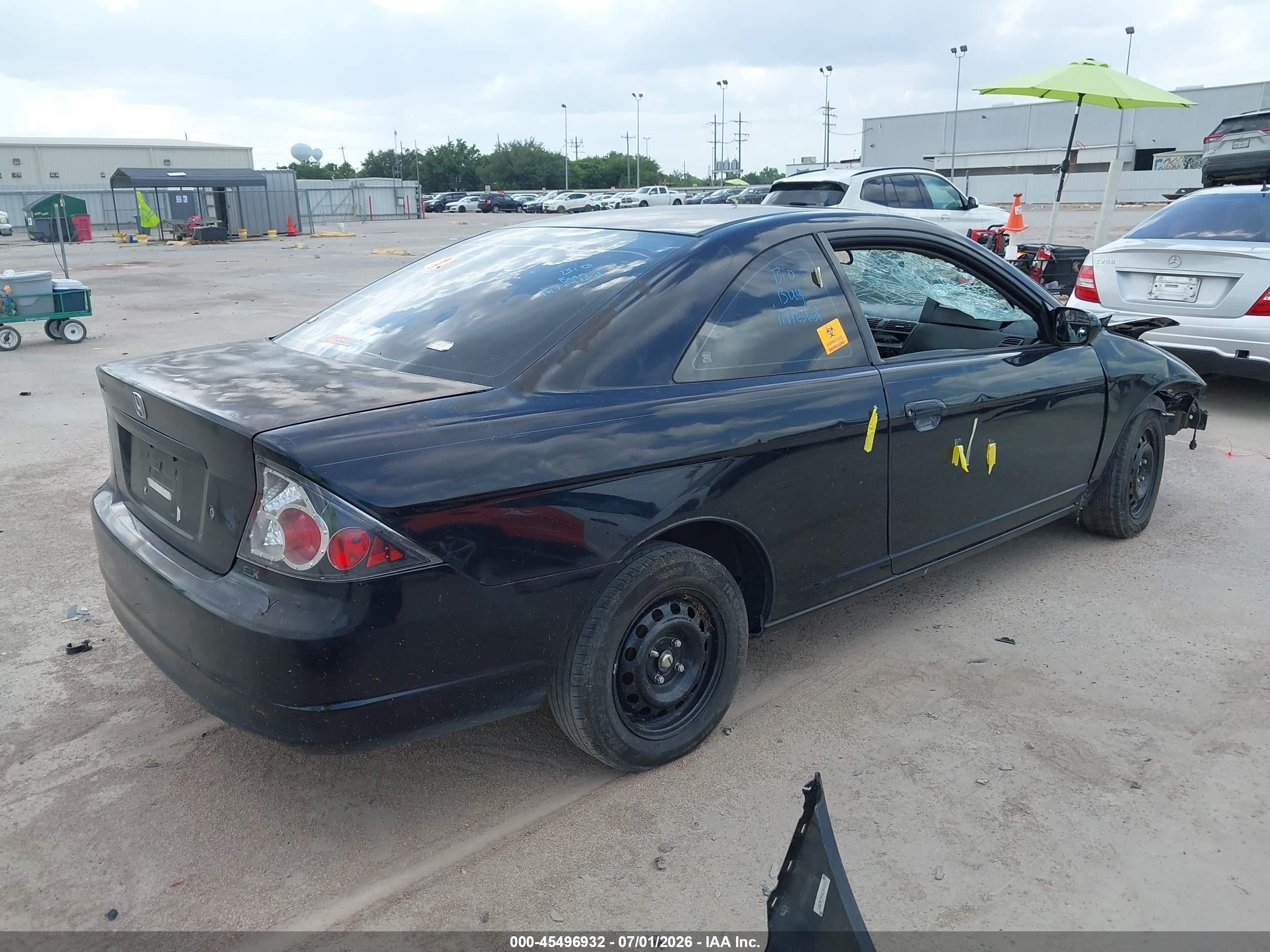 2003 Honda Civic Ex Black vin: 1HGEM22993L046433