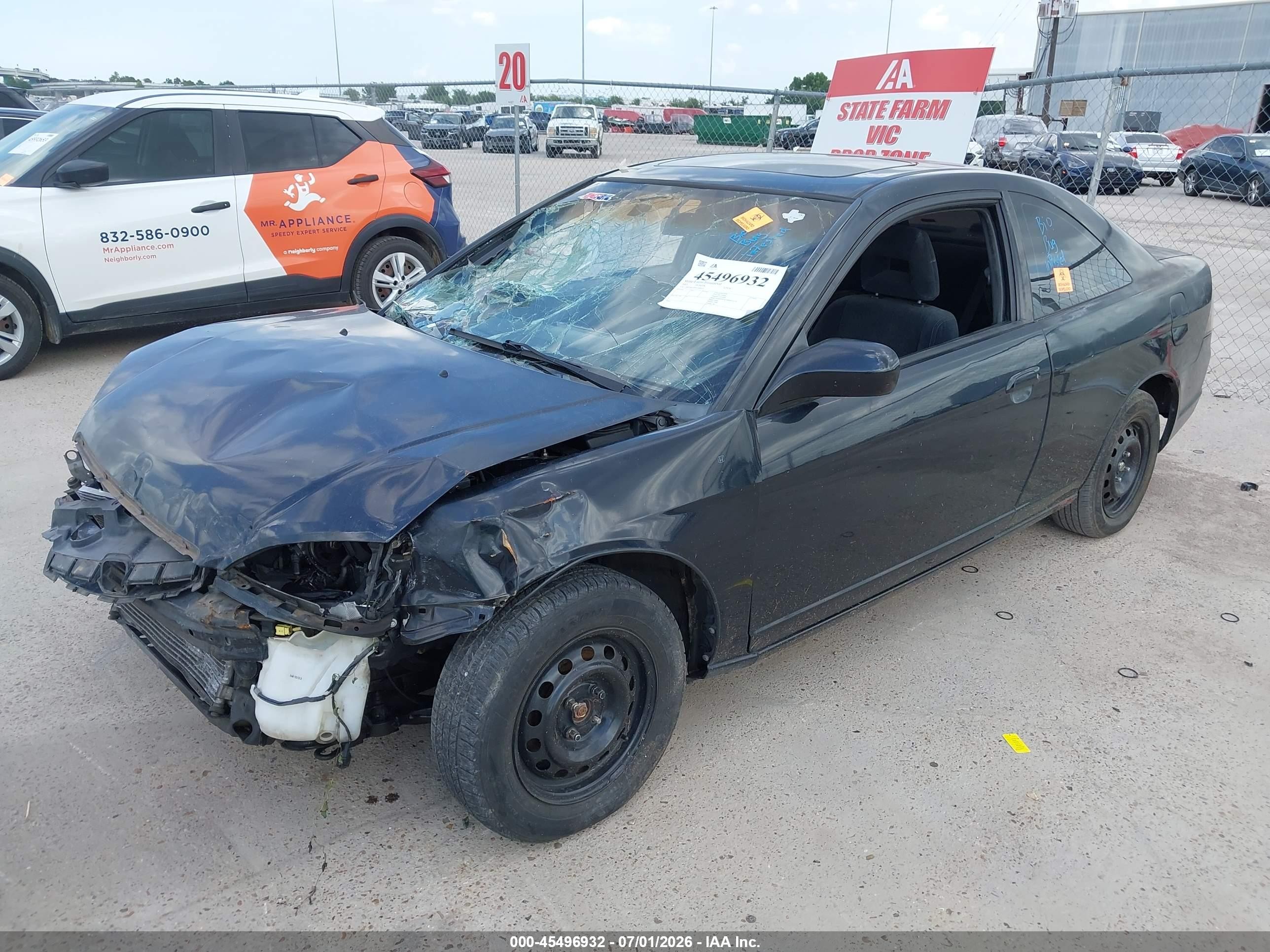 2003 Honda Civic Ex Black vin: 1HGEM22993L046433