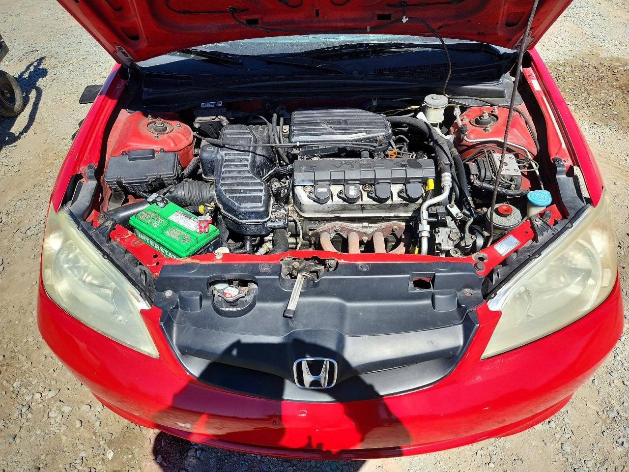 2004 Honda Civic Ex Red vin: 1HGEM22994L046157