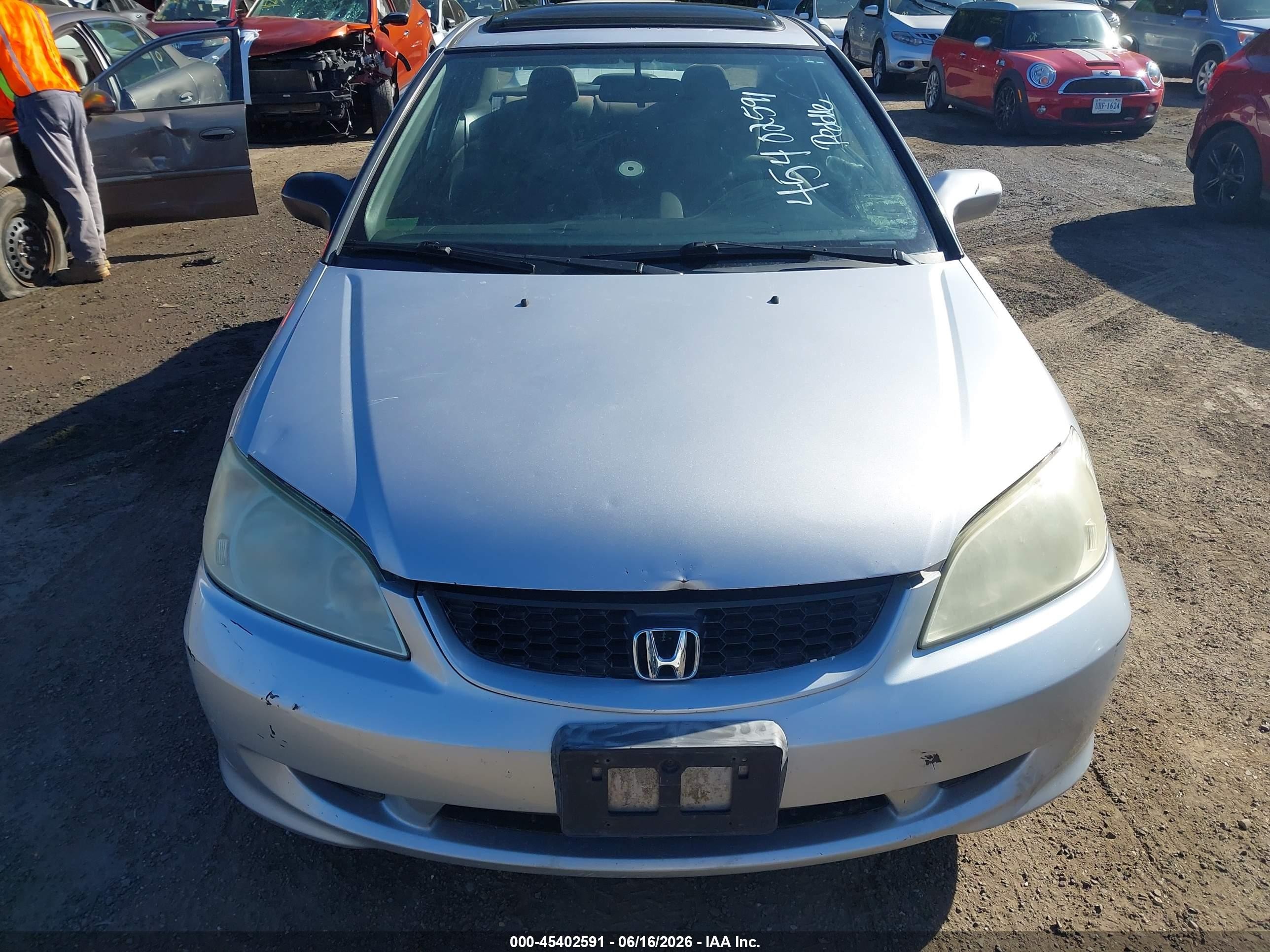2004 Honda Civic Ex Silver vin: 1HGEM22994L052606