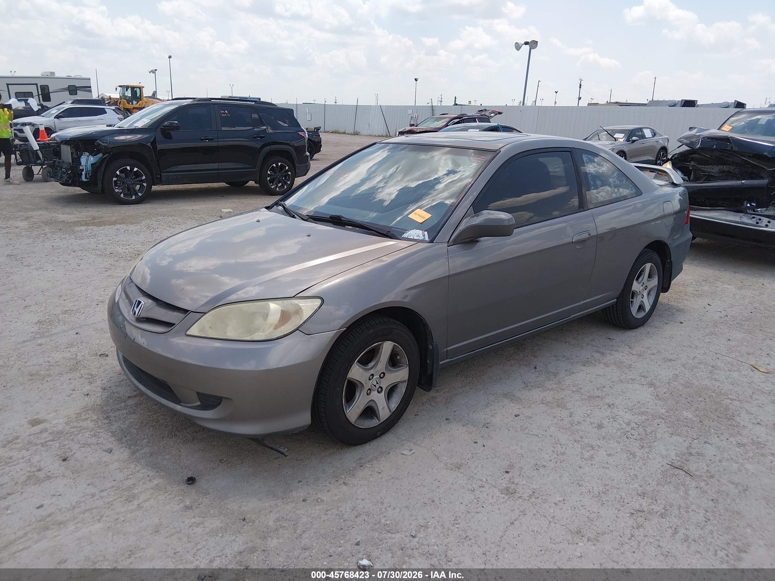 2005 Honda Civic Ex Gray vin: 1HGEM22995L003522