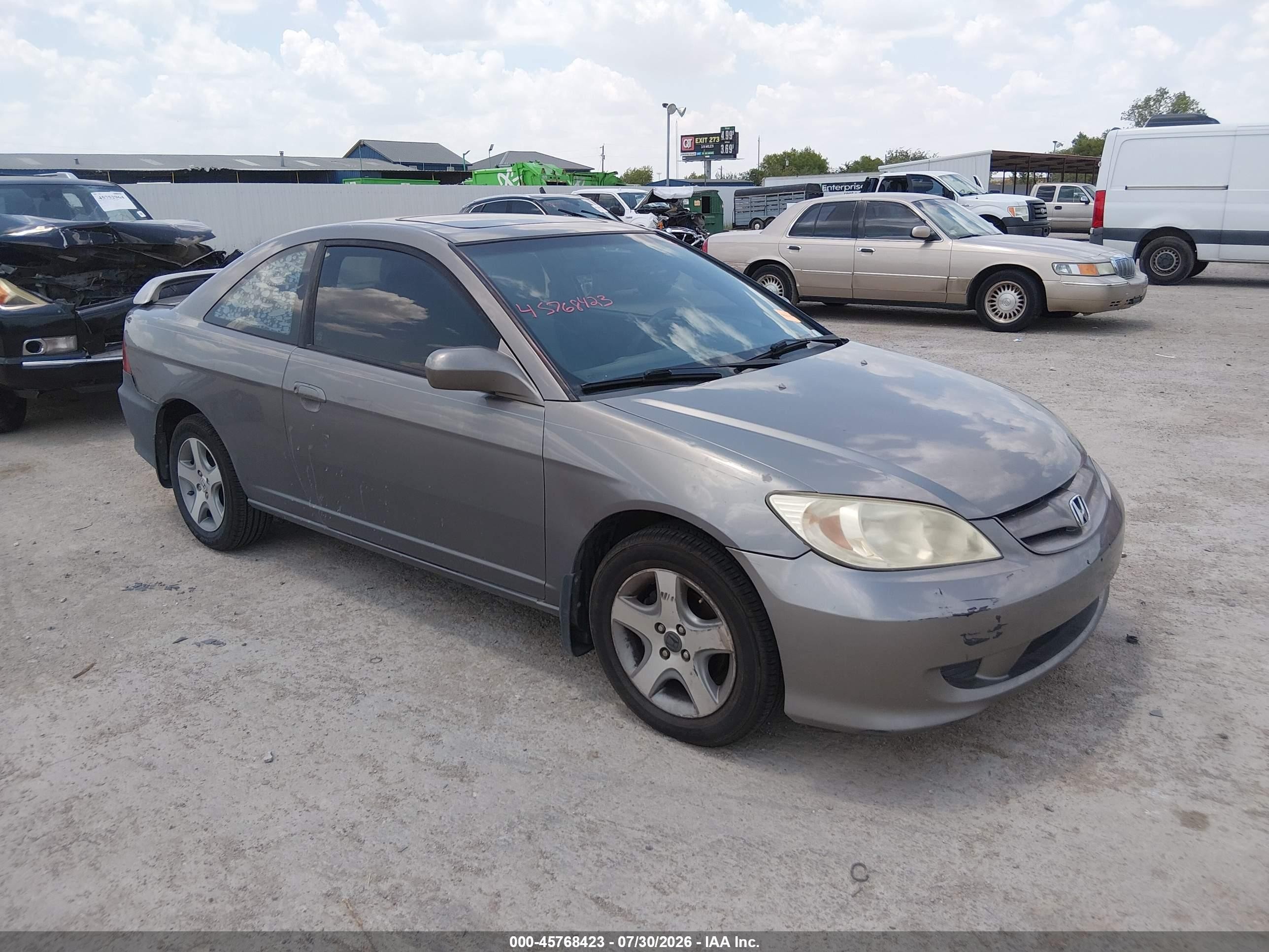 2005 Honda Civic Ex Gray vin: 1HGEM22995L003522
