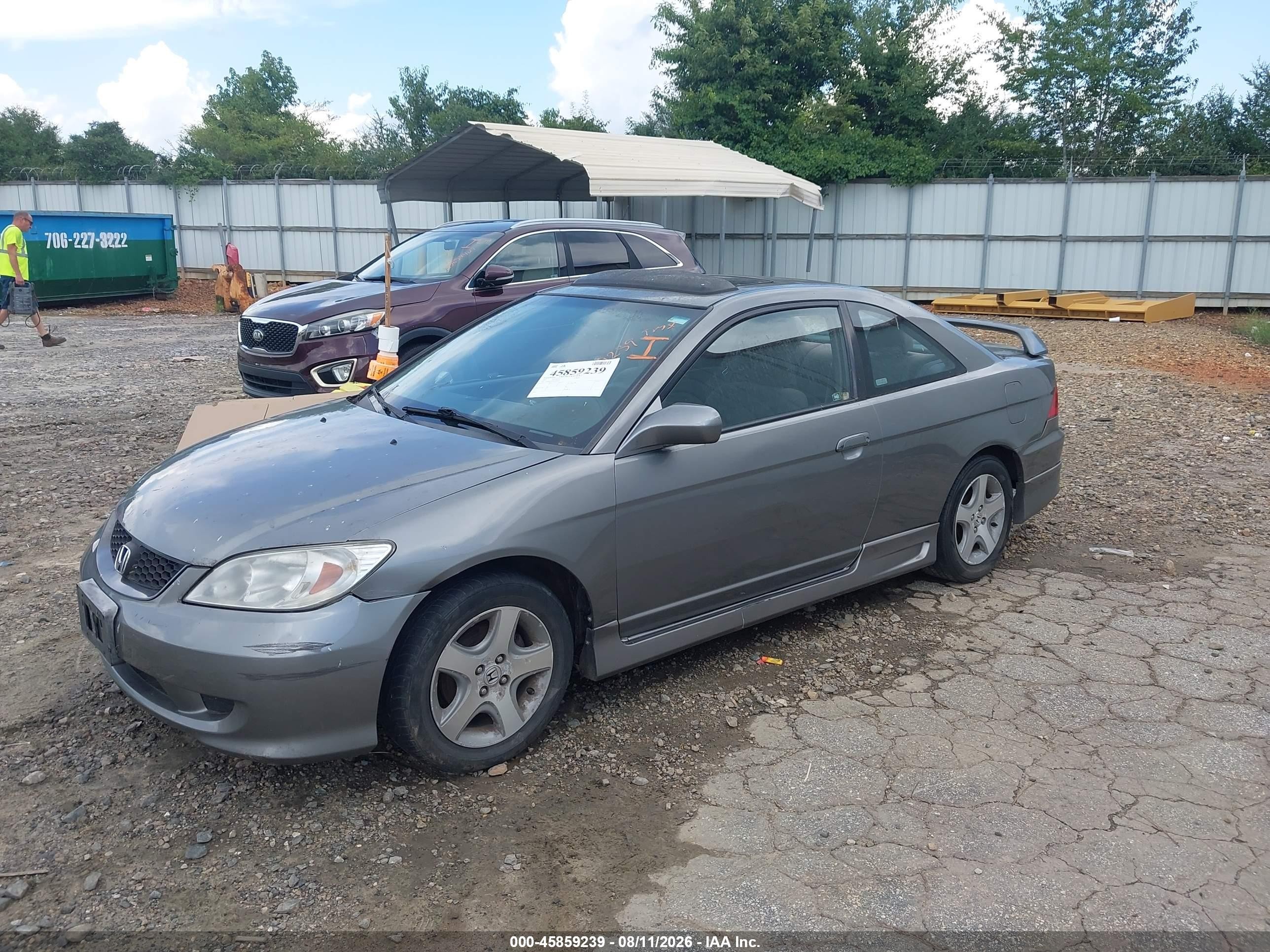 2005 Honda Civic Ex Silver vin: 1HGEM22995L046547