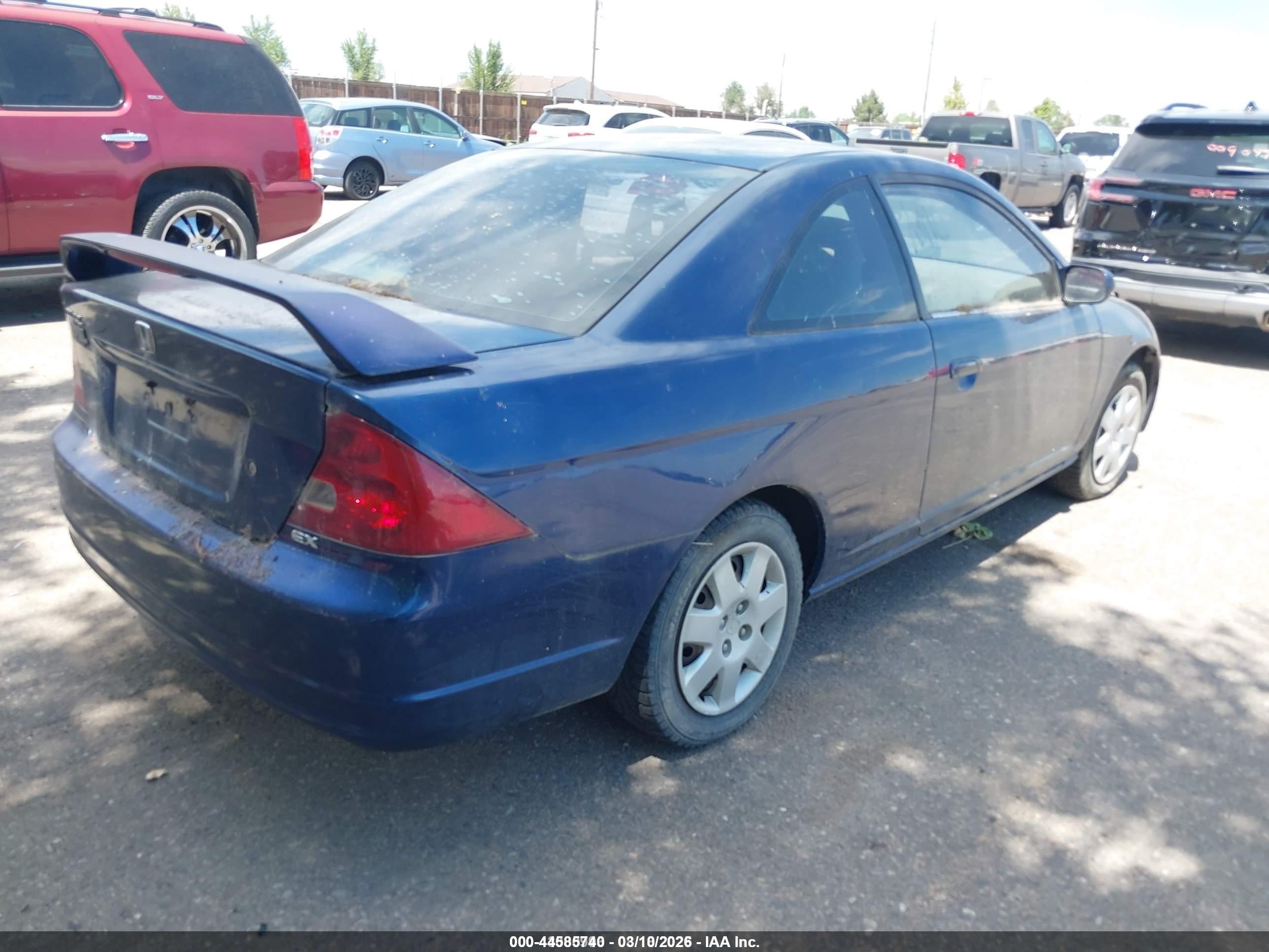 2001 Honda Civic Ex Синий vin: 1HGEM229X1L008318