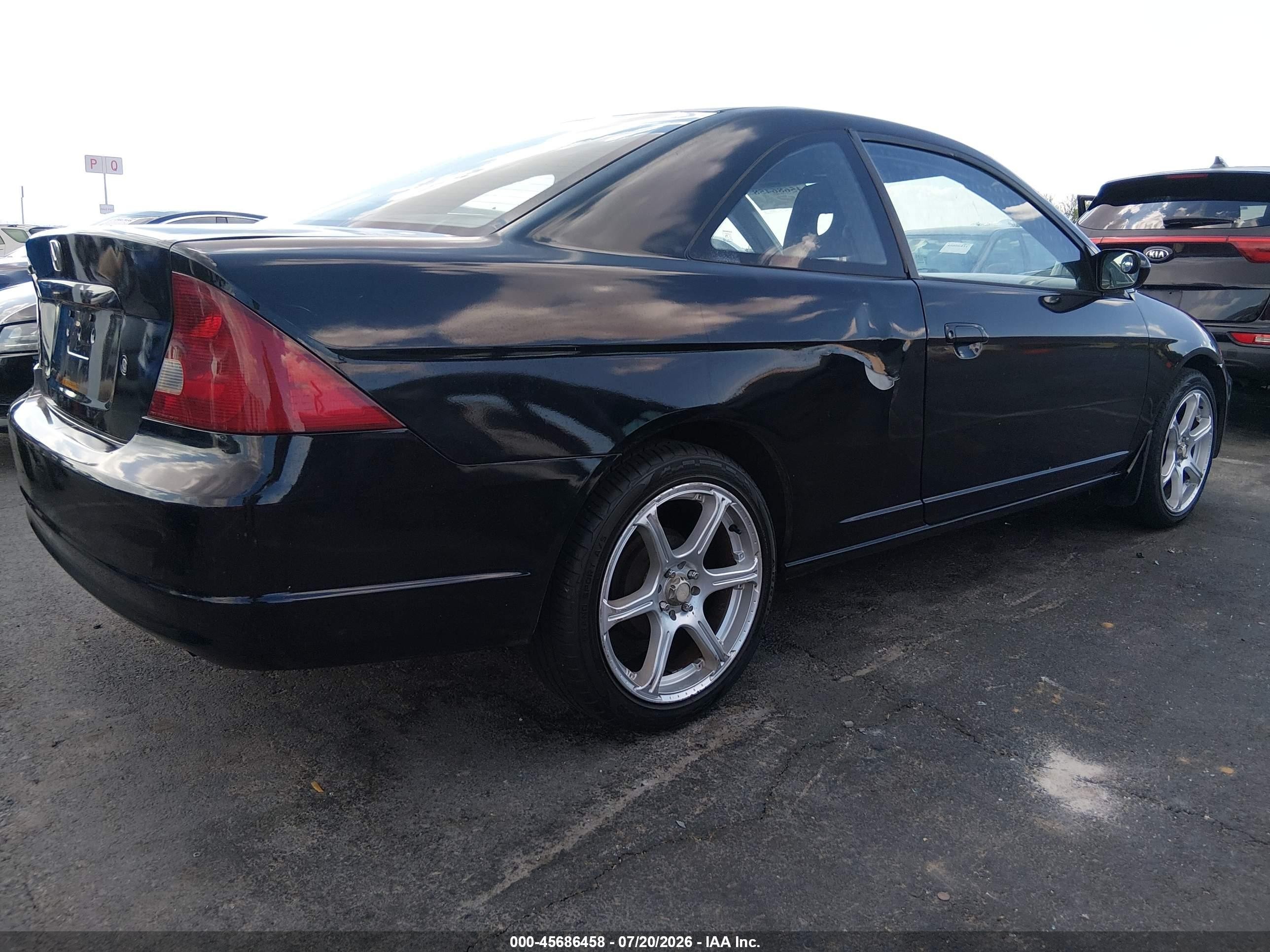 2002 Honda Civic Ex Black vin: 1HGEM229X2L026674