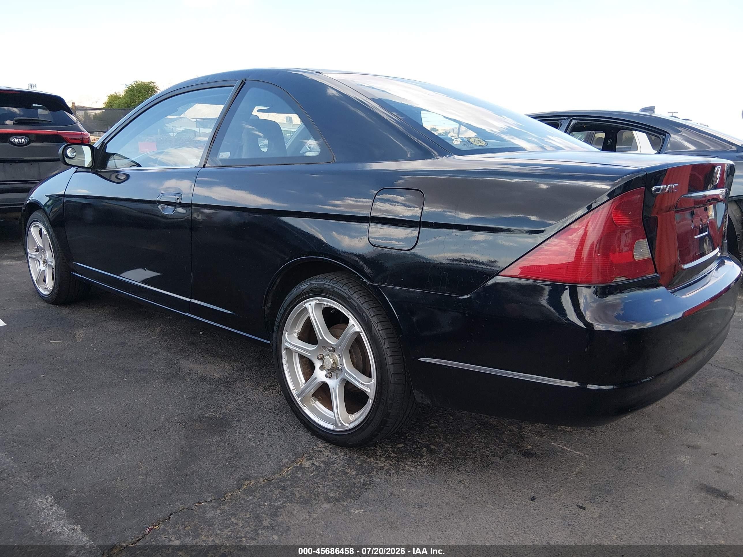 2002 Honda Civic Ex Black vin: 1HGEM229X2L026674