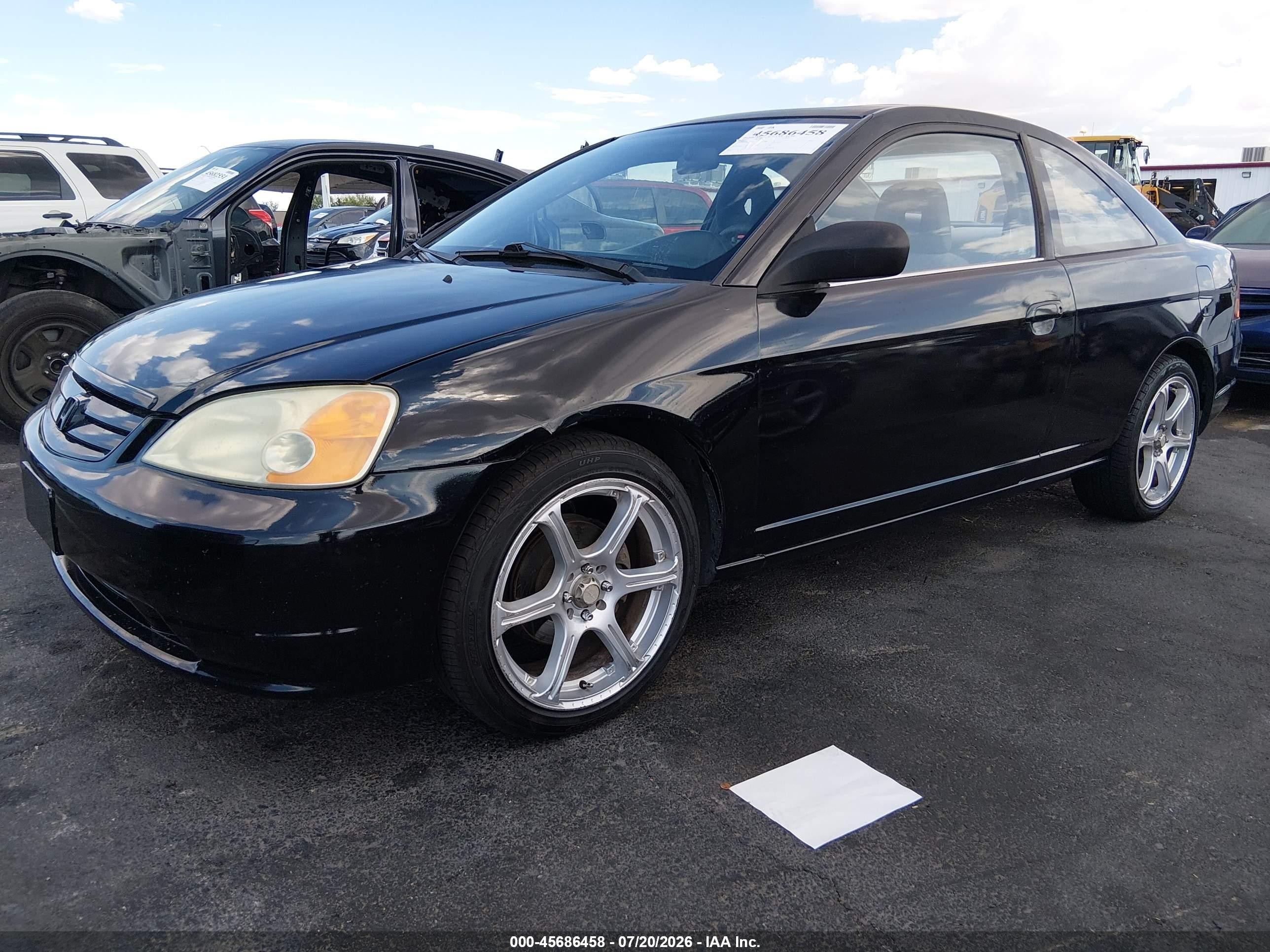 2002 Honda Civic Ex Black vin: 1HGEM229X2L026674