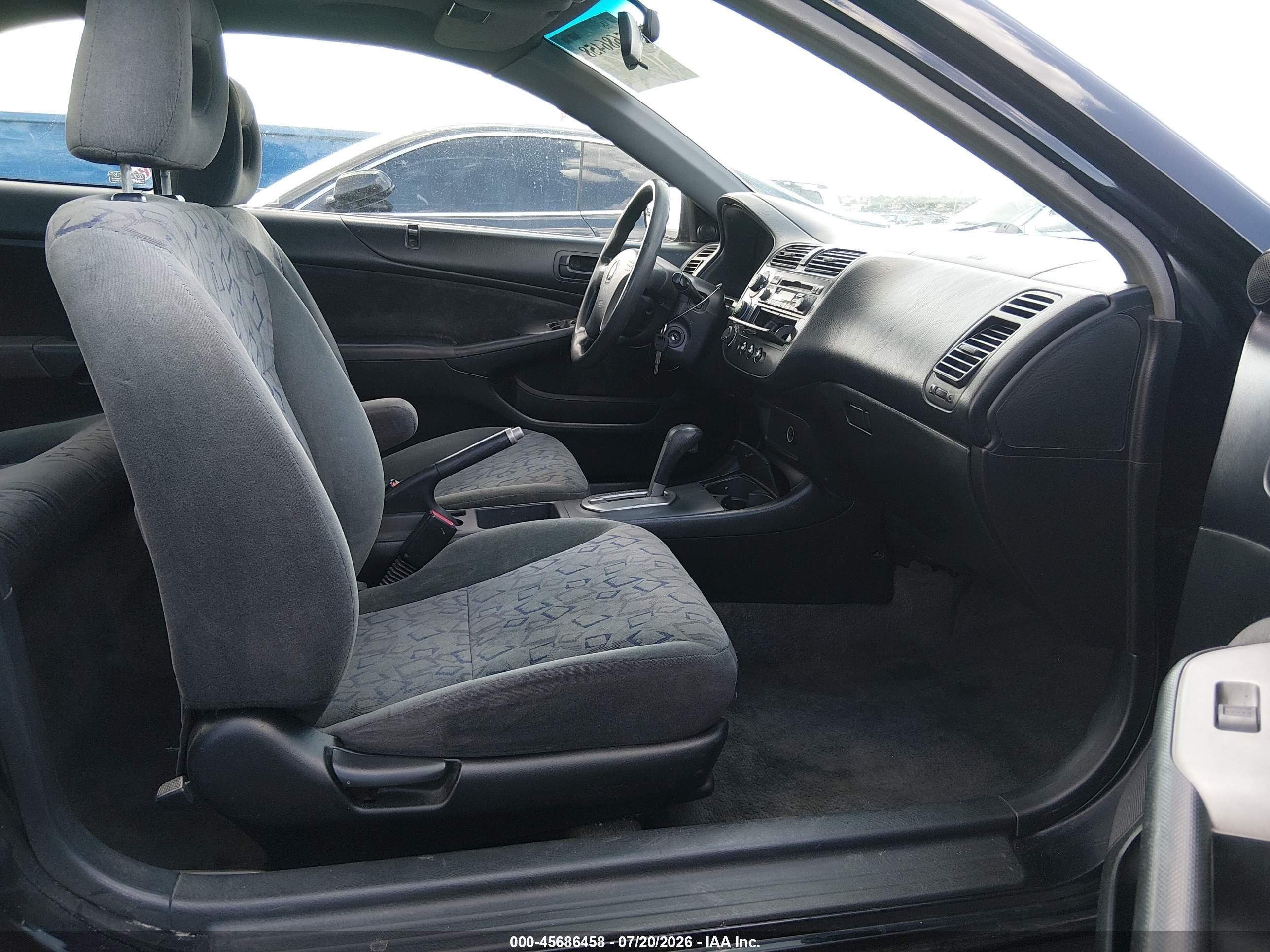 2002 Honda Civic Ex Black vin: 1HGEM229X2L026674