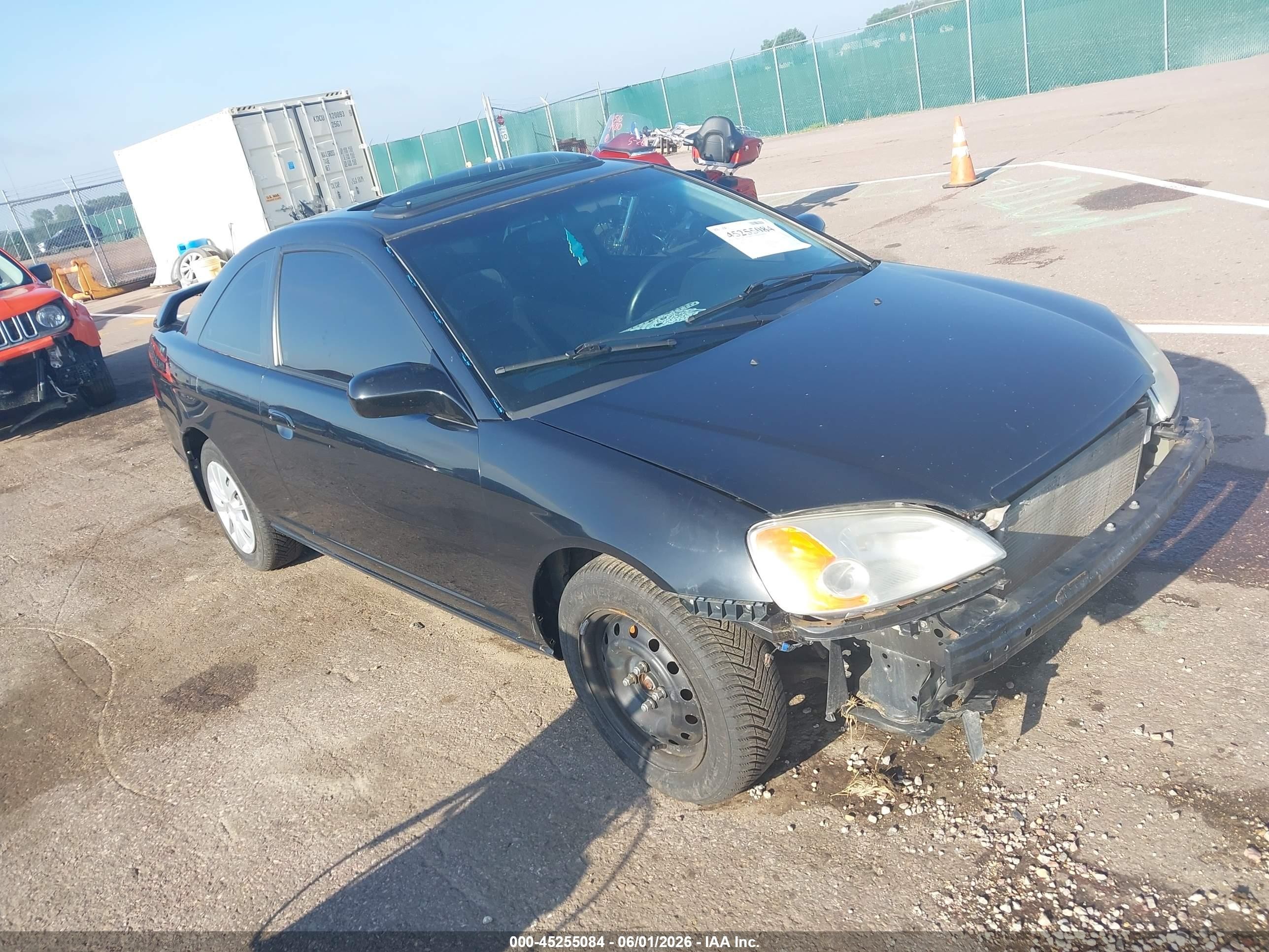 2002 Honda Civic Ex Black vin: 1HGEM229X2L049906