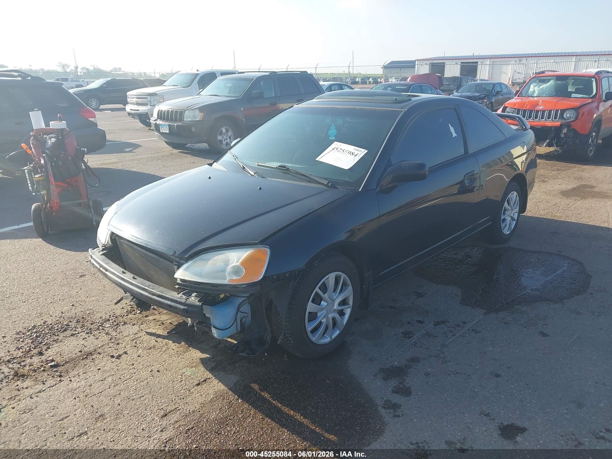 2002 Honda Civic Ex Black vin: 1HGEM229X2L049906