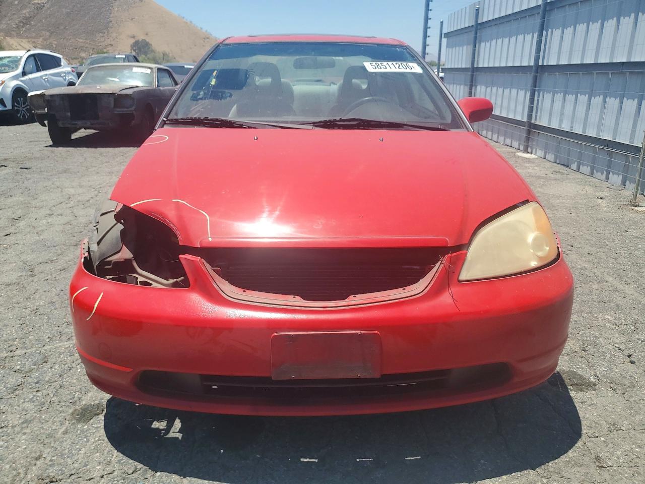 2002 Honda Civic Ex Red vin: 1HGEM229X2L071257
