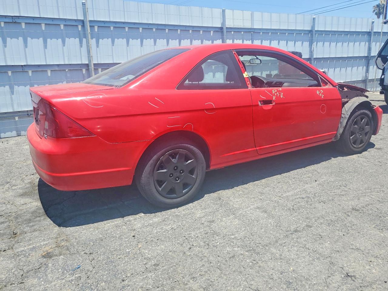 2002 Honda Civic Ex Red vin: 1HGEM229X2L071257
