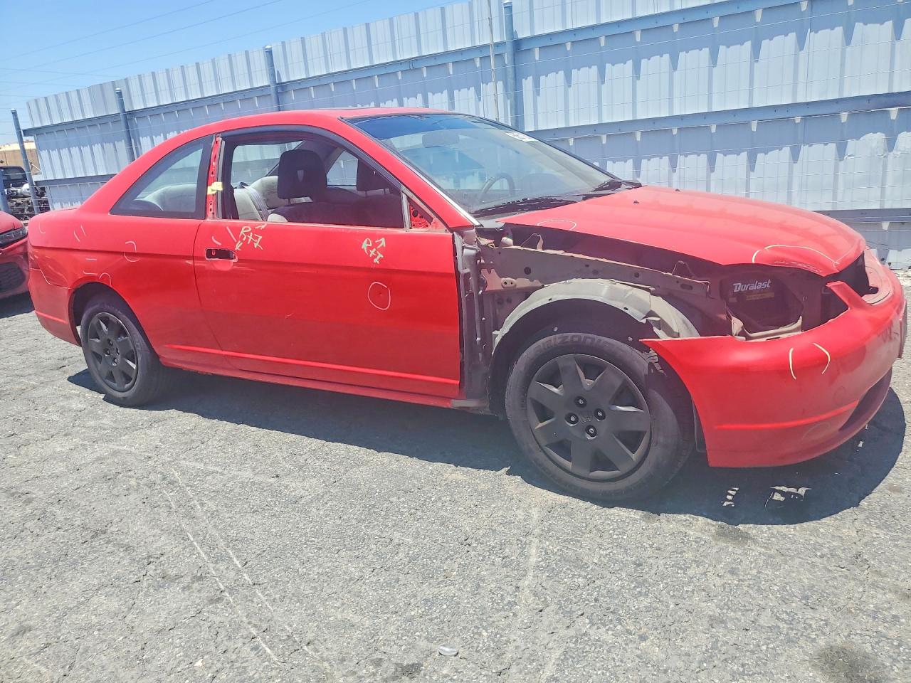 2002 Honda Civic Ex Red vin: 1HGEM229X2L071257