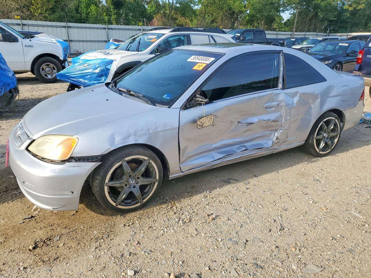 2002 Honda Civic Ex Gray vin: 1HGEM229X2L077978