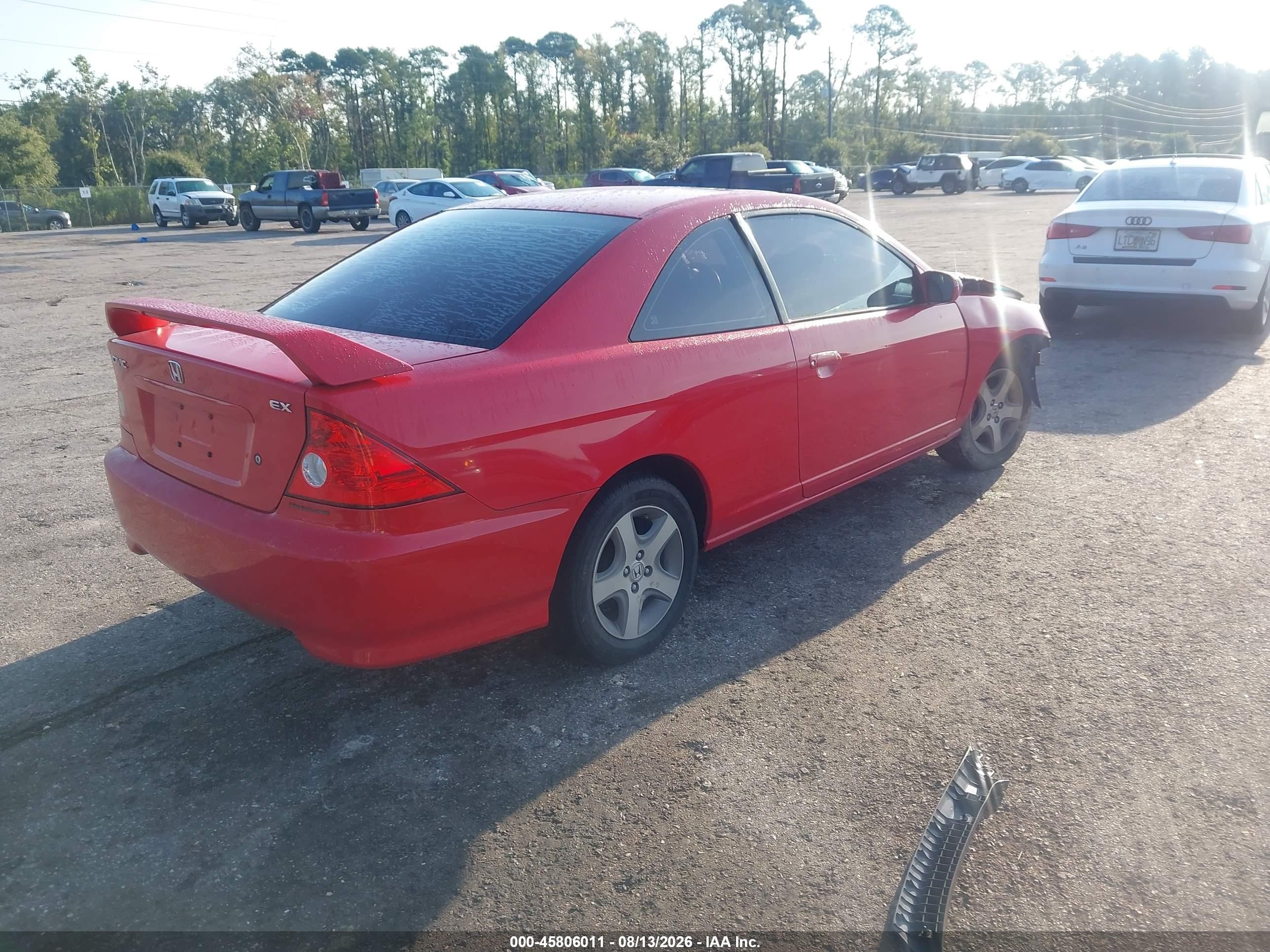 2005 Honda Civic Ex Red vin: 1HGEM229X5L053202