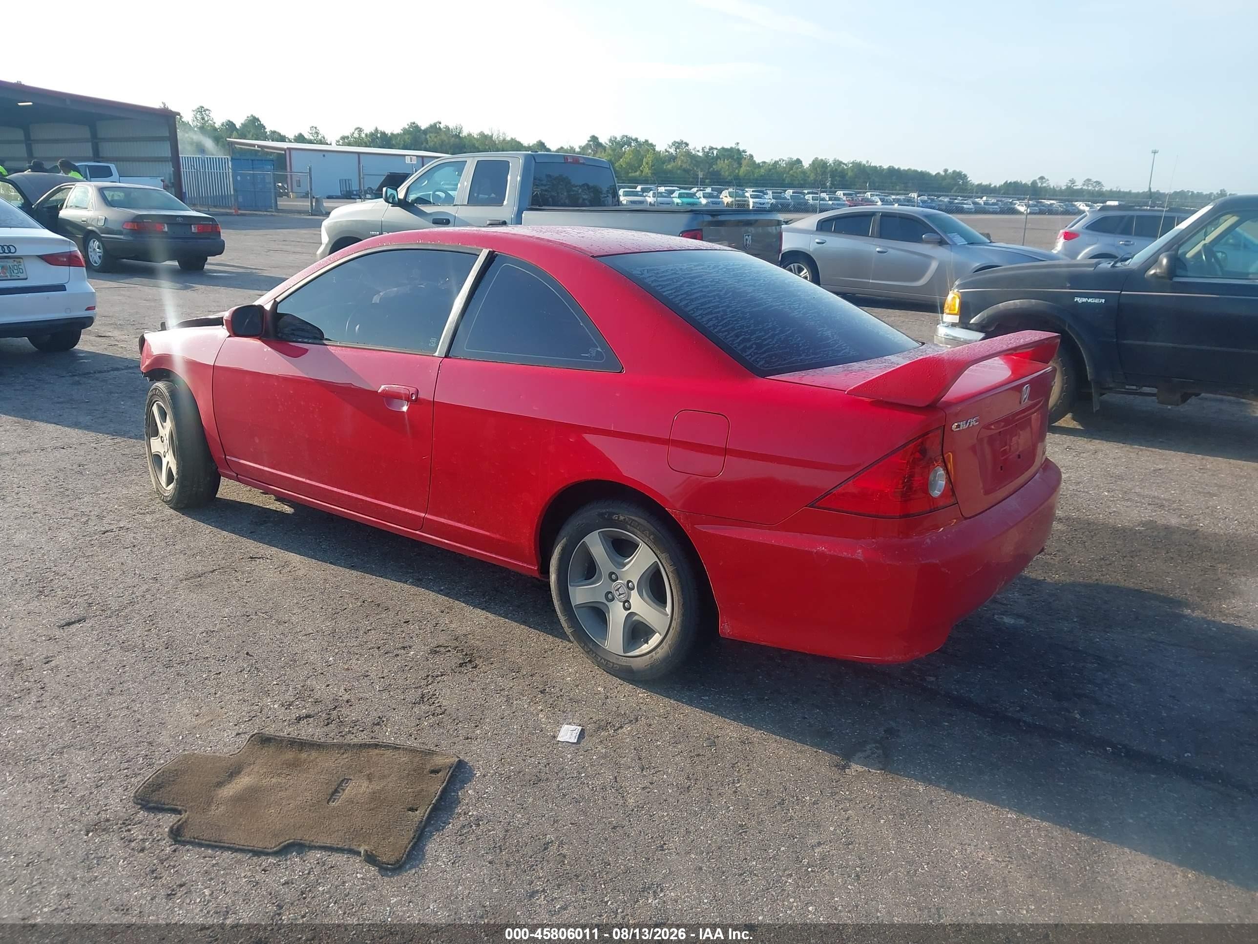 2005 Honda Civic Ex Red vin: 1HGEM229X5L053202