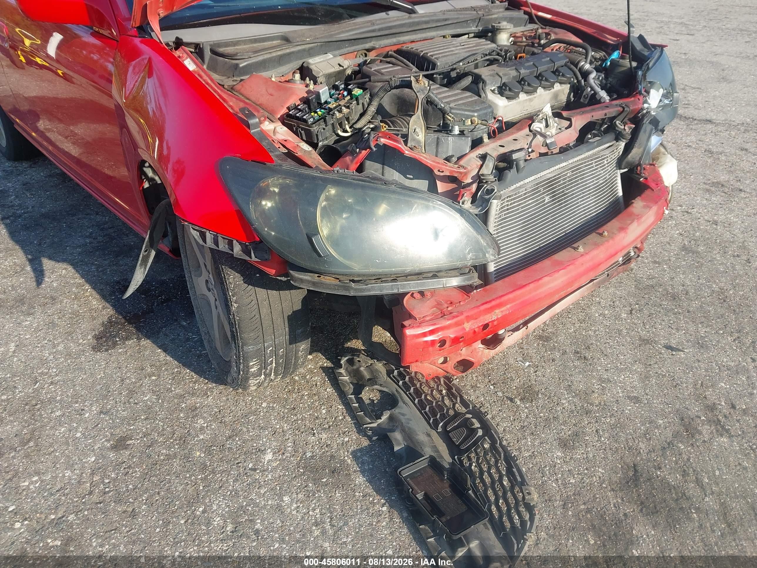 2005 Honda Civic Ex Red vin: 1HGEM229X5L053202