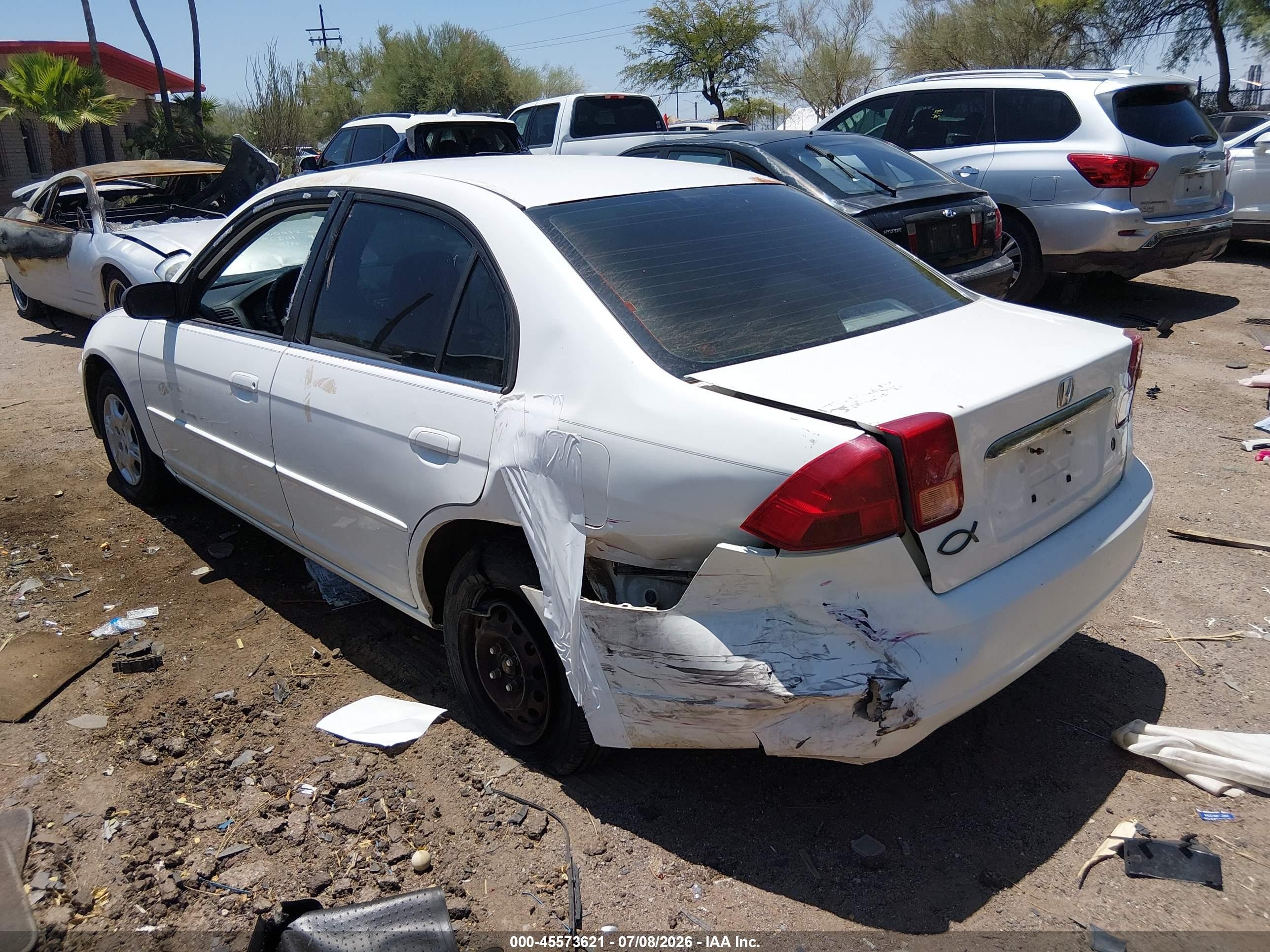 2002 Honda Civic Lx Белый vin: 1HGES15502L030998
