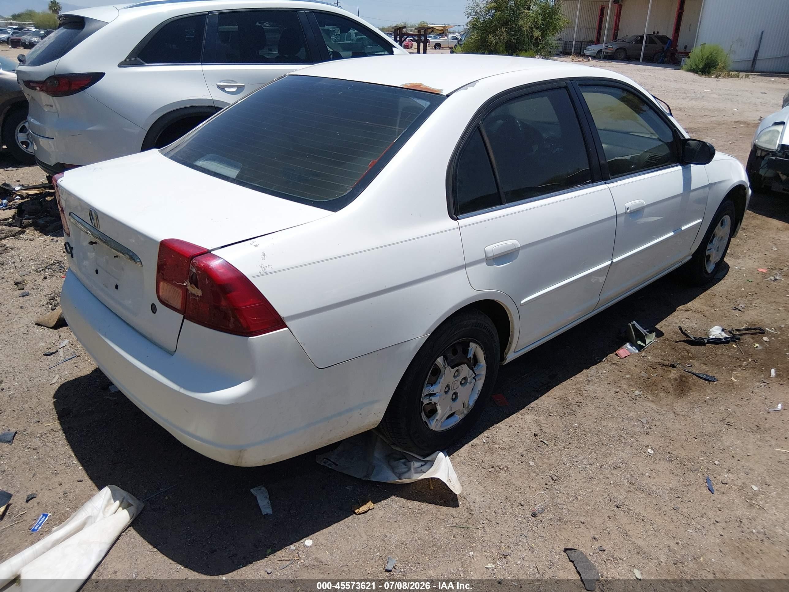 2002 Honda Civic Lx Белый vin: 1HGES15502L030998