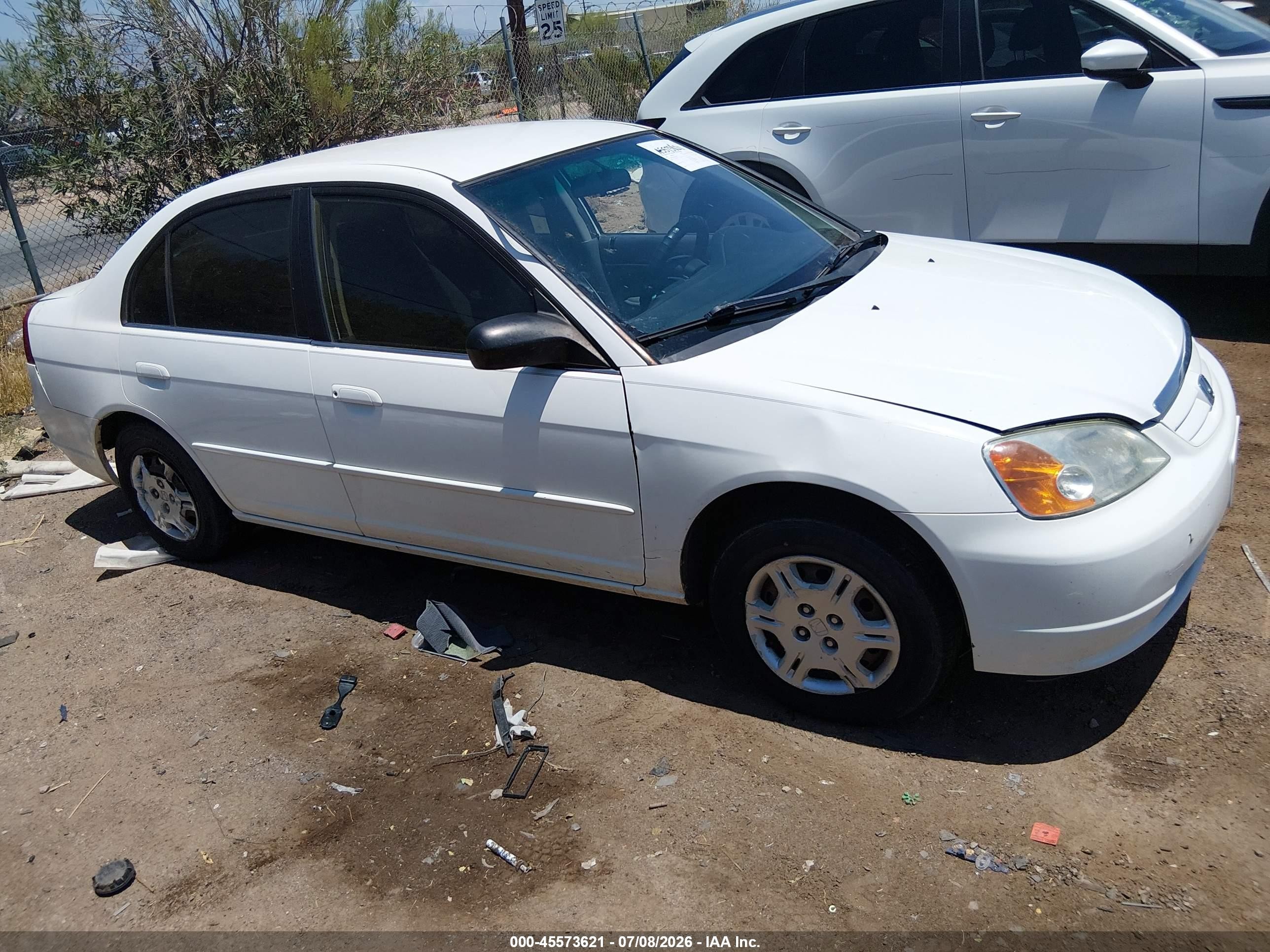 2002 Honda Civic Lx Белый vin: 1HGES15502L030998