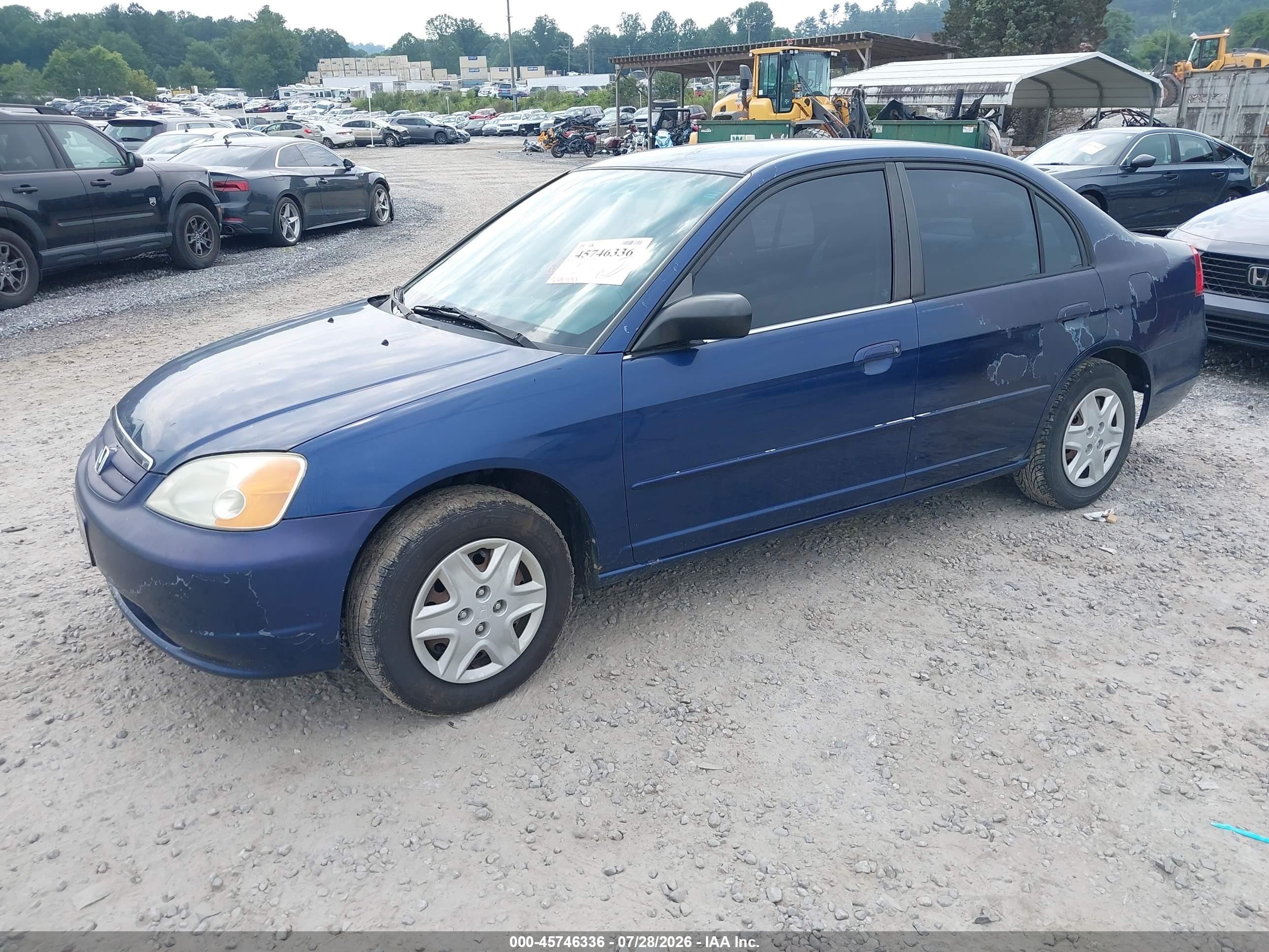 2003 Honda Civic Lx Blue vin: 1HGES15583L015392
