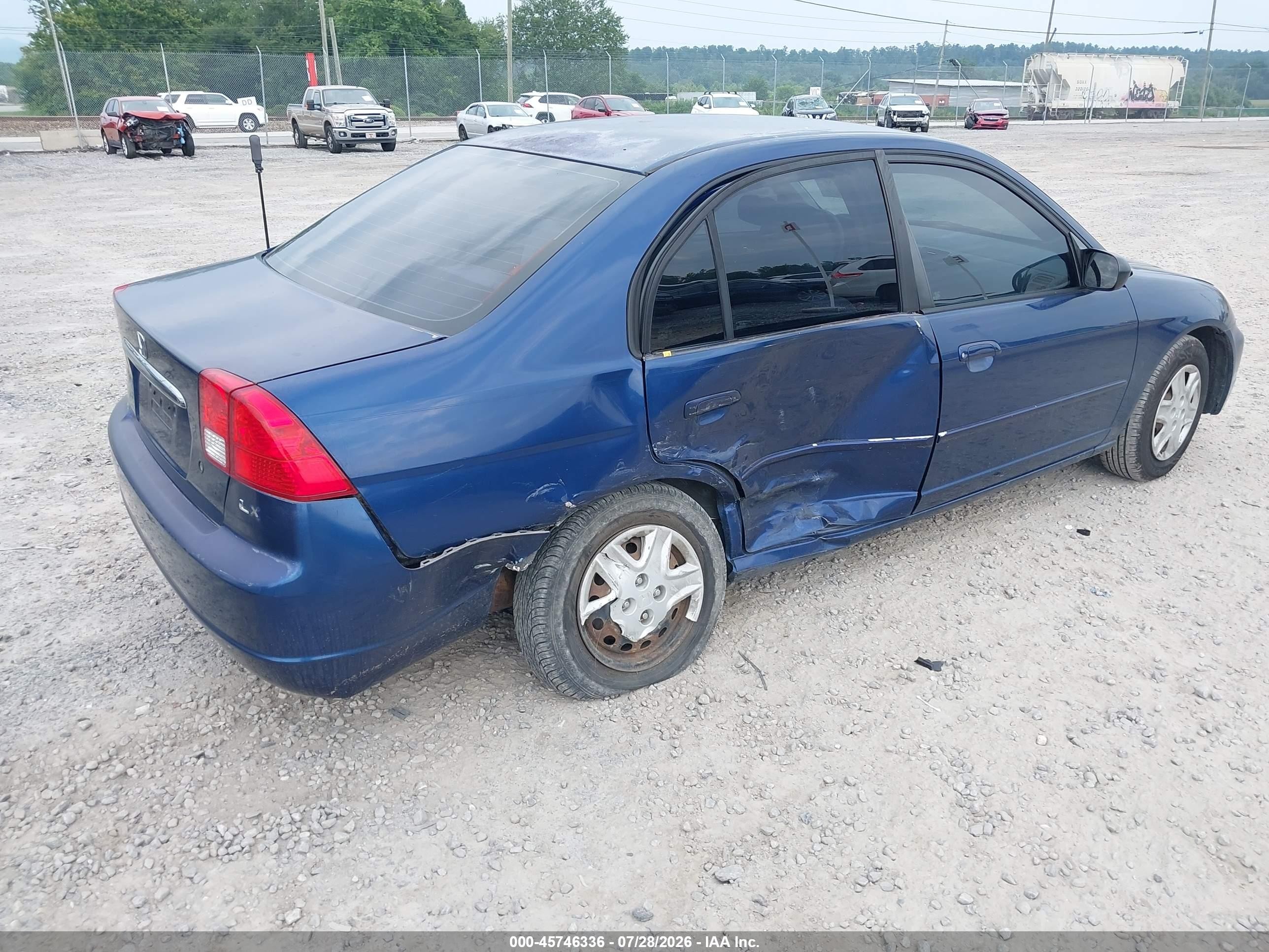2003 Honda Civic Lx Blue vin: 1HGES15583L015392