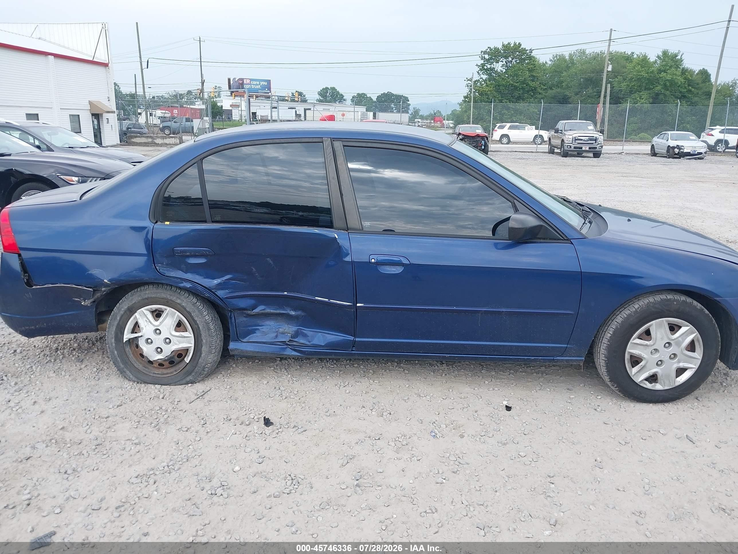 2003 Honda Civic Lx Blue vin: 1HGES15583L015392