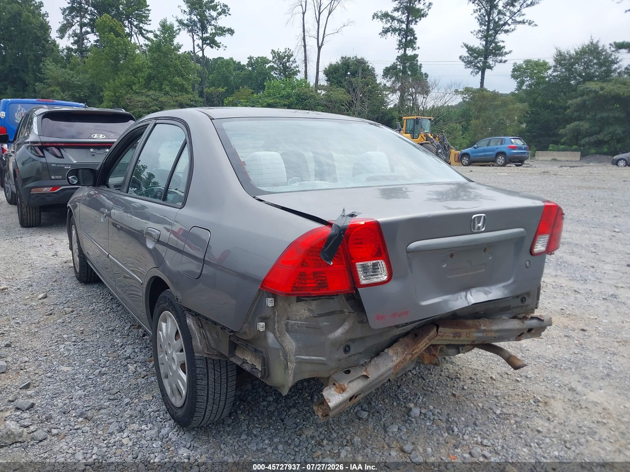 2005 Honda Civic Lx Gray vin: 1HGES15595L028252