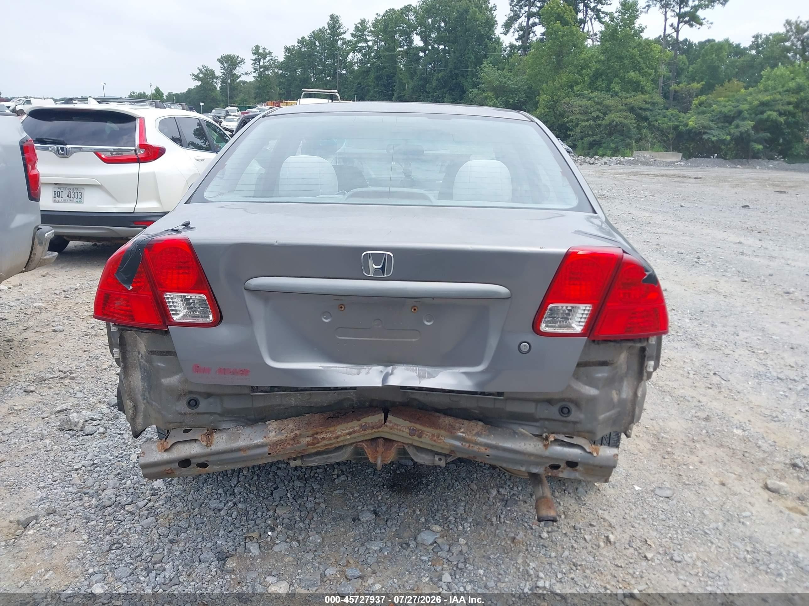 2005 Honda Civic Lx Gray vin: 1HGES15595L028252