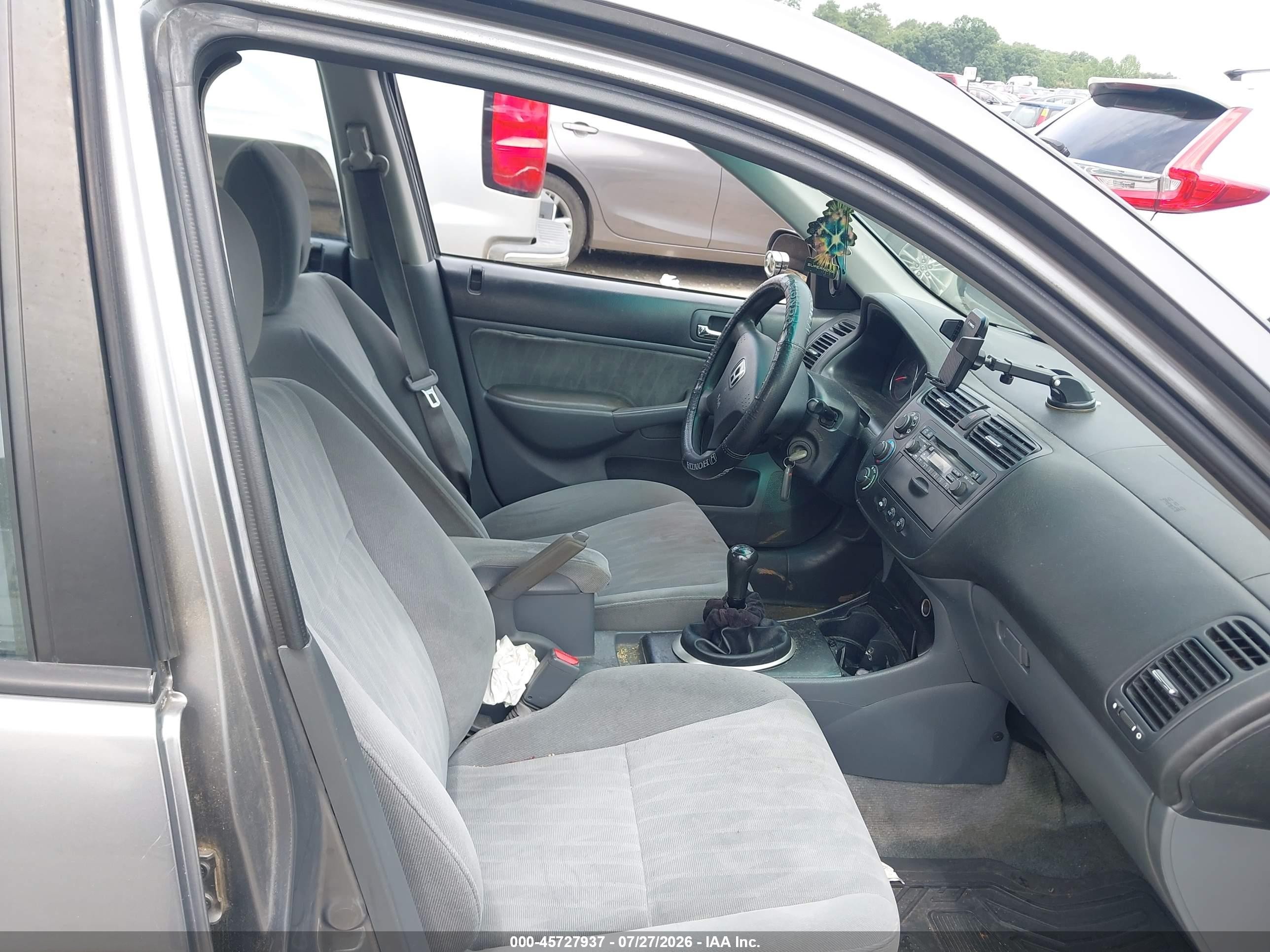 2005 Honda Civic Lx Gray vin: 1HGES15595L028252