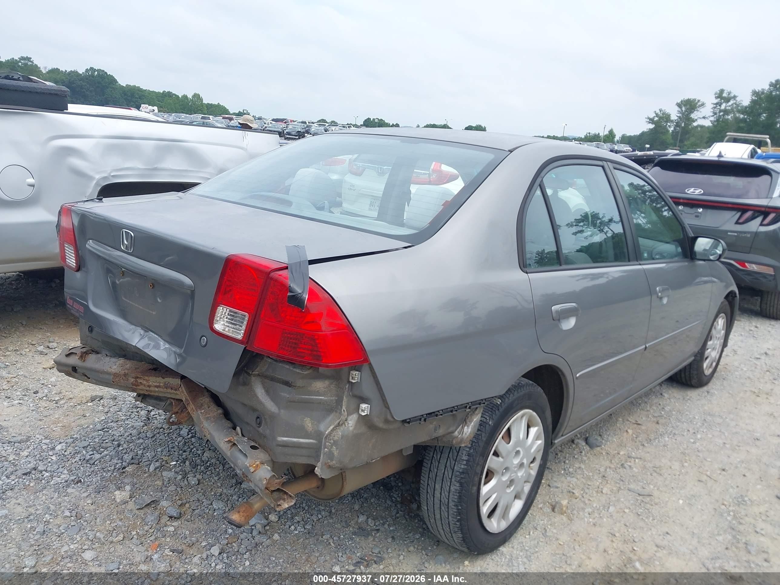 2005 Honda Civic Lx Gray vin: 1HGES15595L028252
