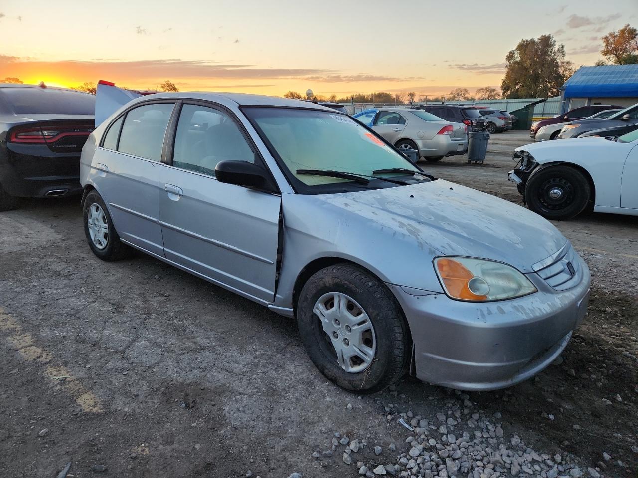 2002 Honda Civic Lx Silver vin: 1HGES15672L041375