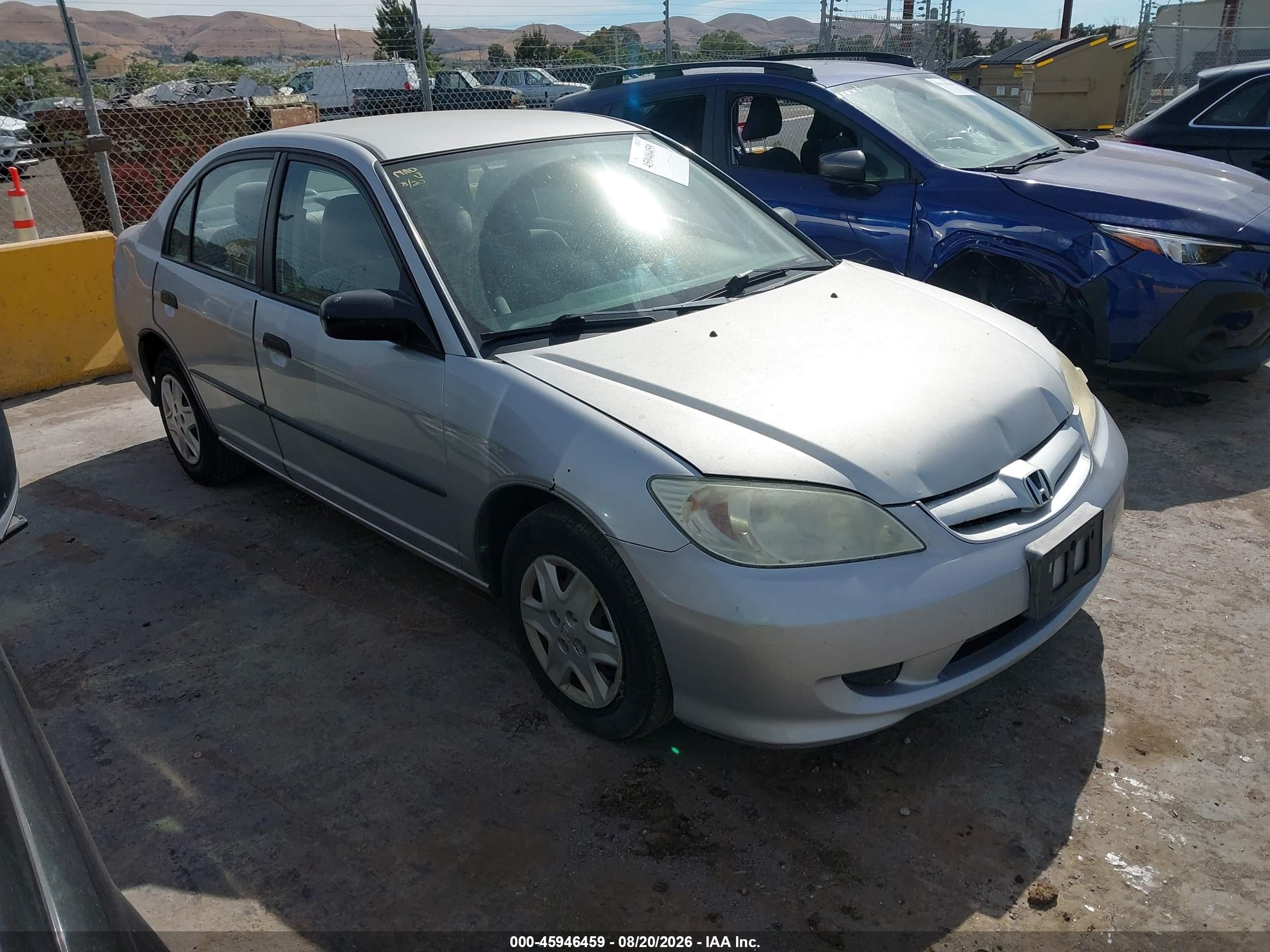 2005 Honda Civic Vp Silver vin: 1HGES16305L010865