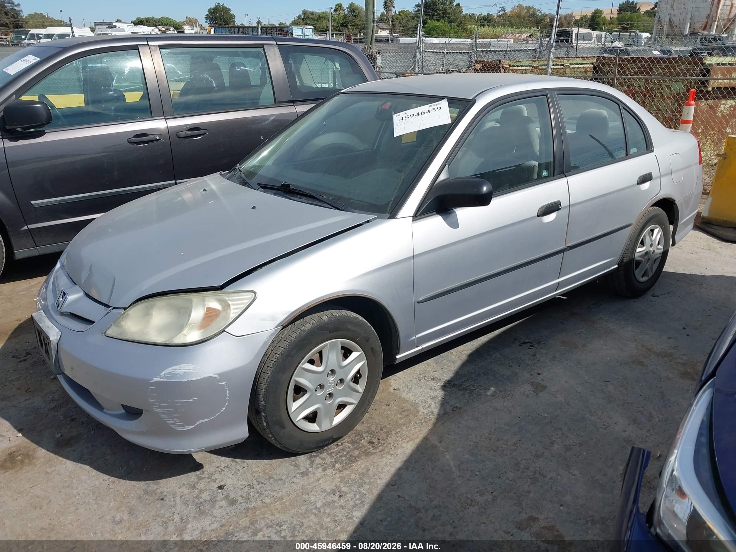 2005 Honda Civic Vp Silver vin: 1HGES16305L010865