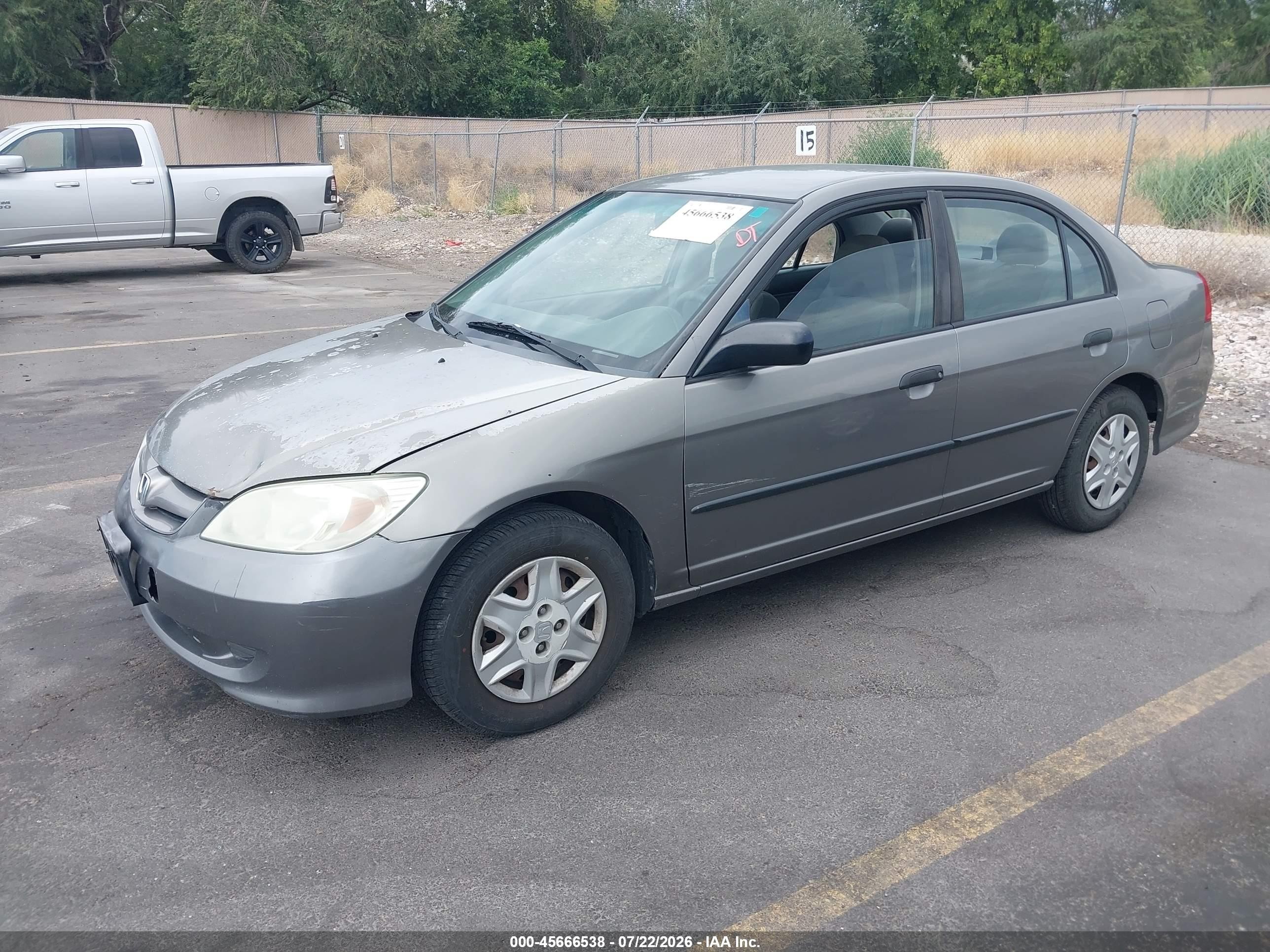 2005 Honda Civic Vp Серый vin: 1HGES16305L017475