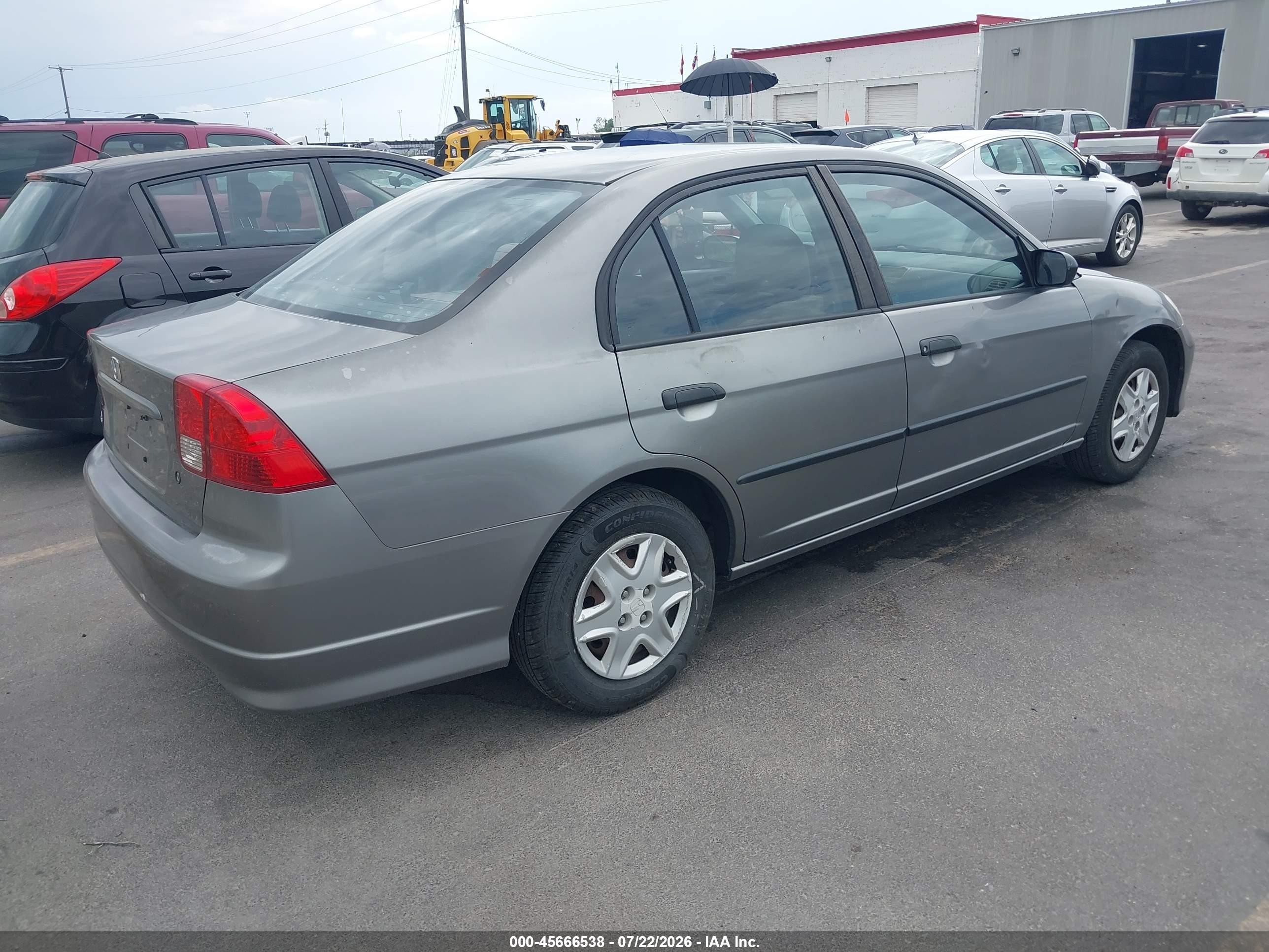 2005 Honda Civic Vp Серый vin: 1HGES16305L017475