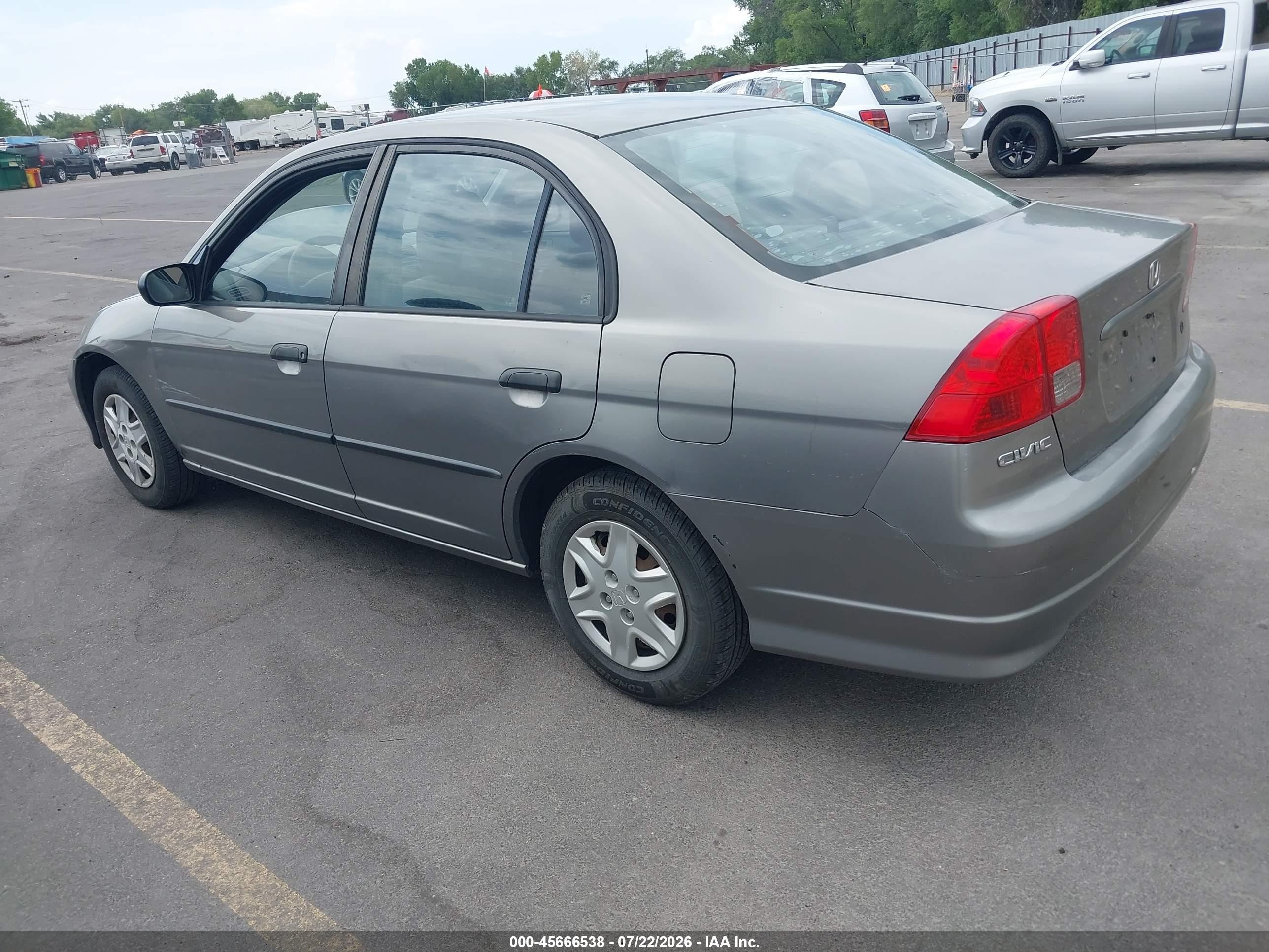 2005 Honda Civic Vp Серый vin: 1HGES16305L017475