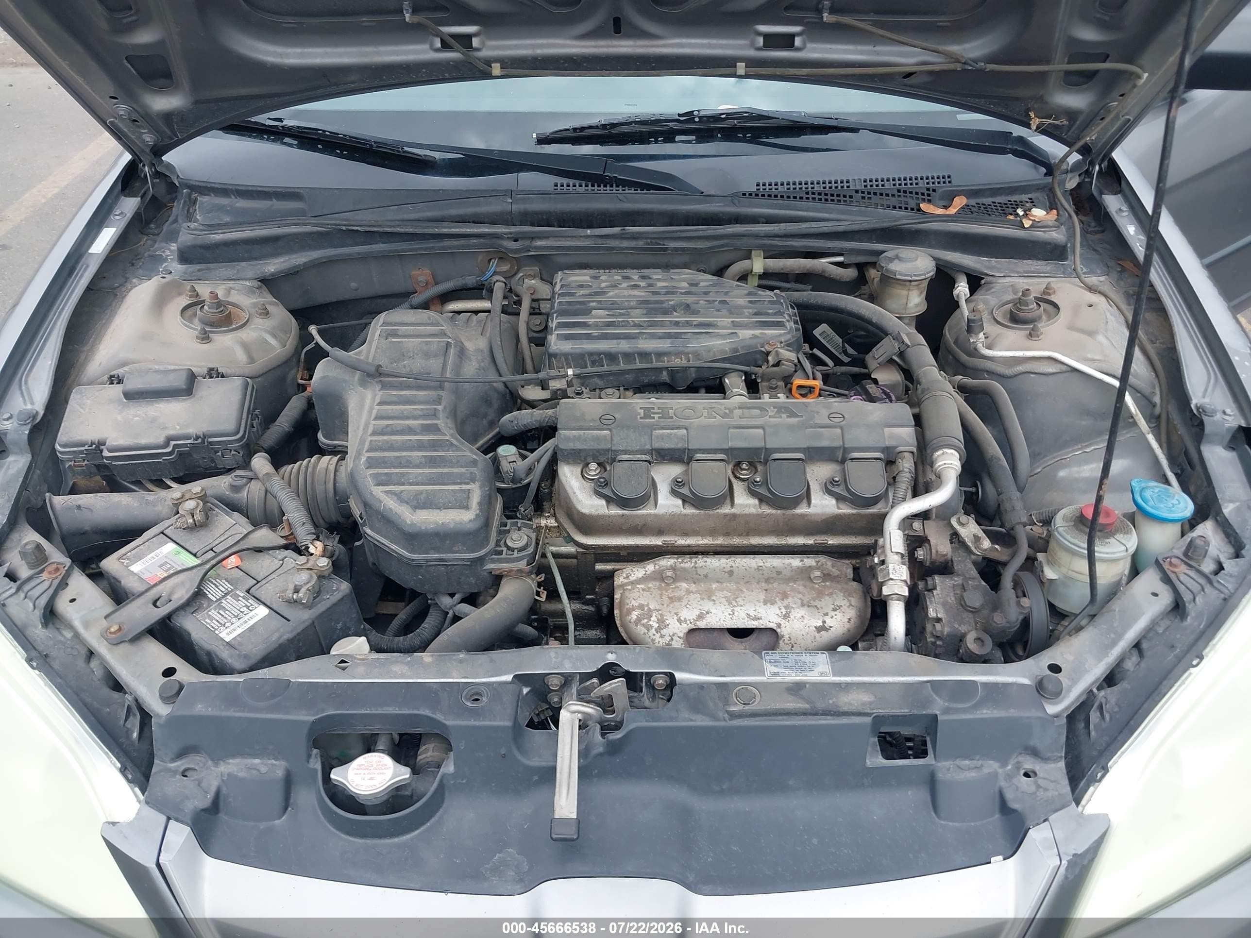 2005 Honda Civic Vp Серый vin: 1HGES16305L017475