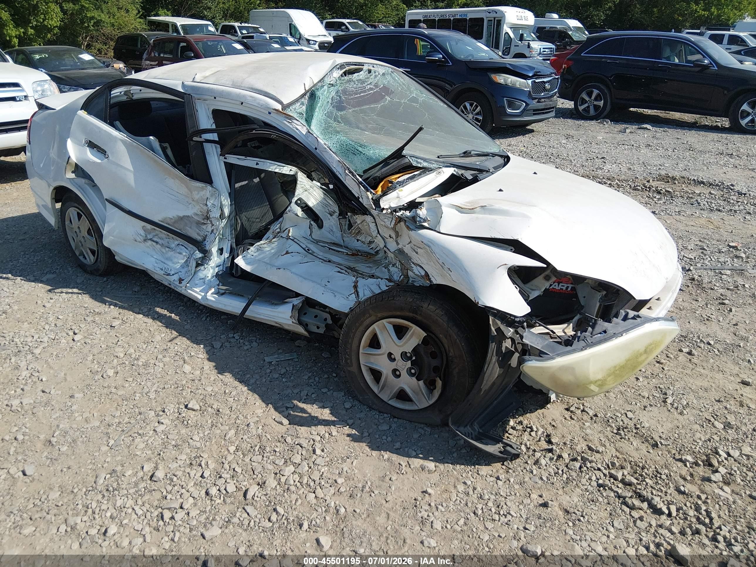 2004 Honda Civic Vp White vin: 1HGES16354L002467