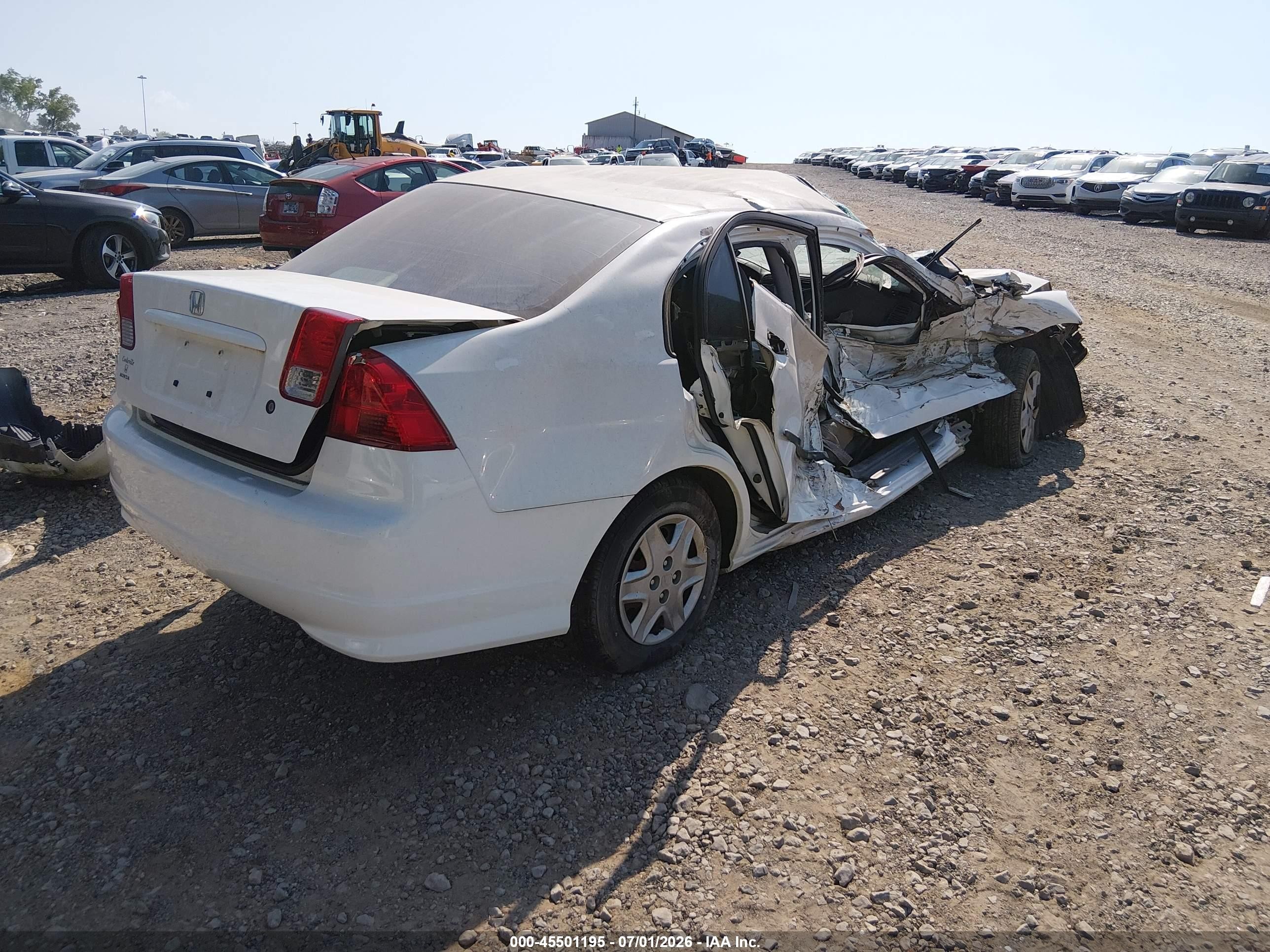 2004 Honda Civic Vp White vin: 1HGES16354L002467