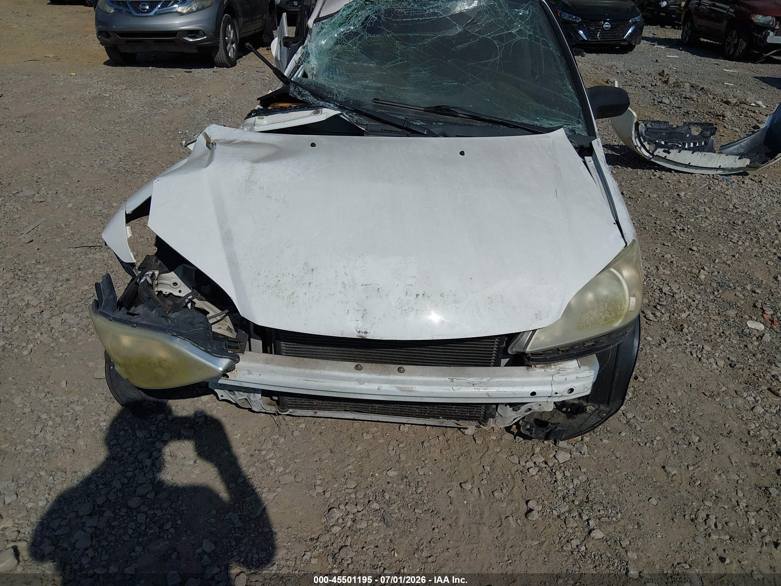 2004 Honda Civic Vp White vin: 1HGES16354L002467