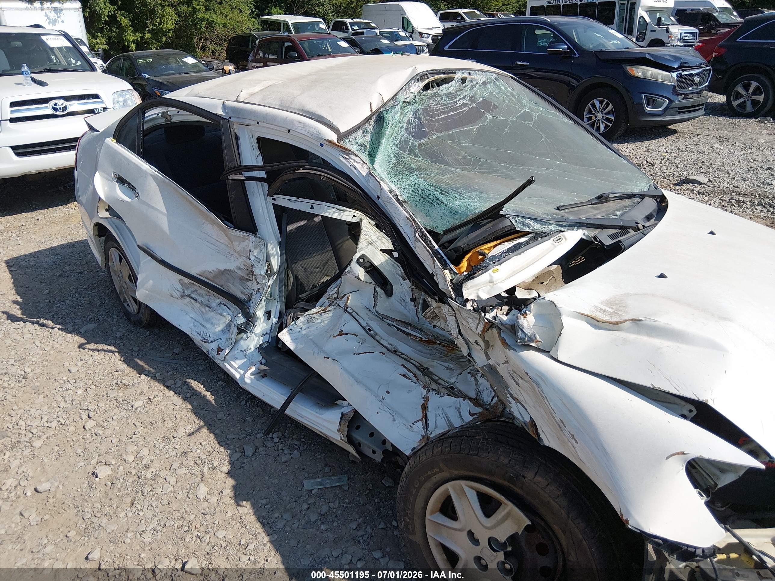 2004 Honda Civic Vp White vin: 1HGES16354L002467