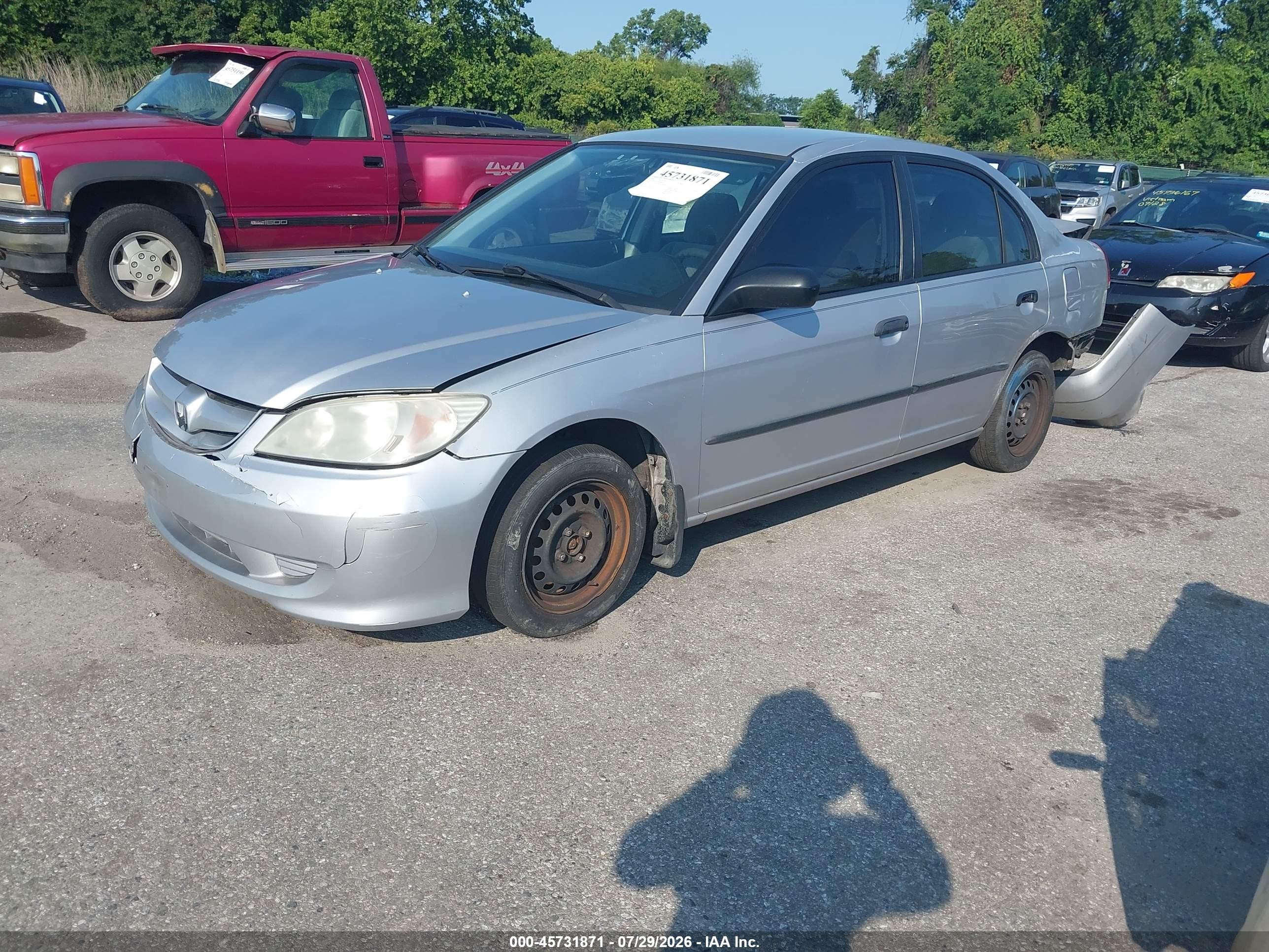 2004 Honda Civic Vp Silver vin: 1HGES16354L006325