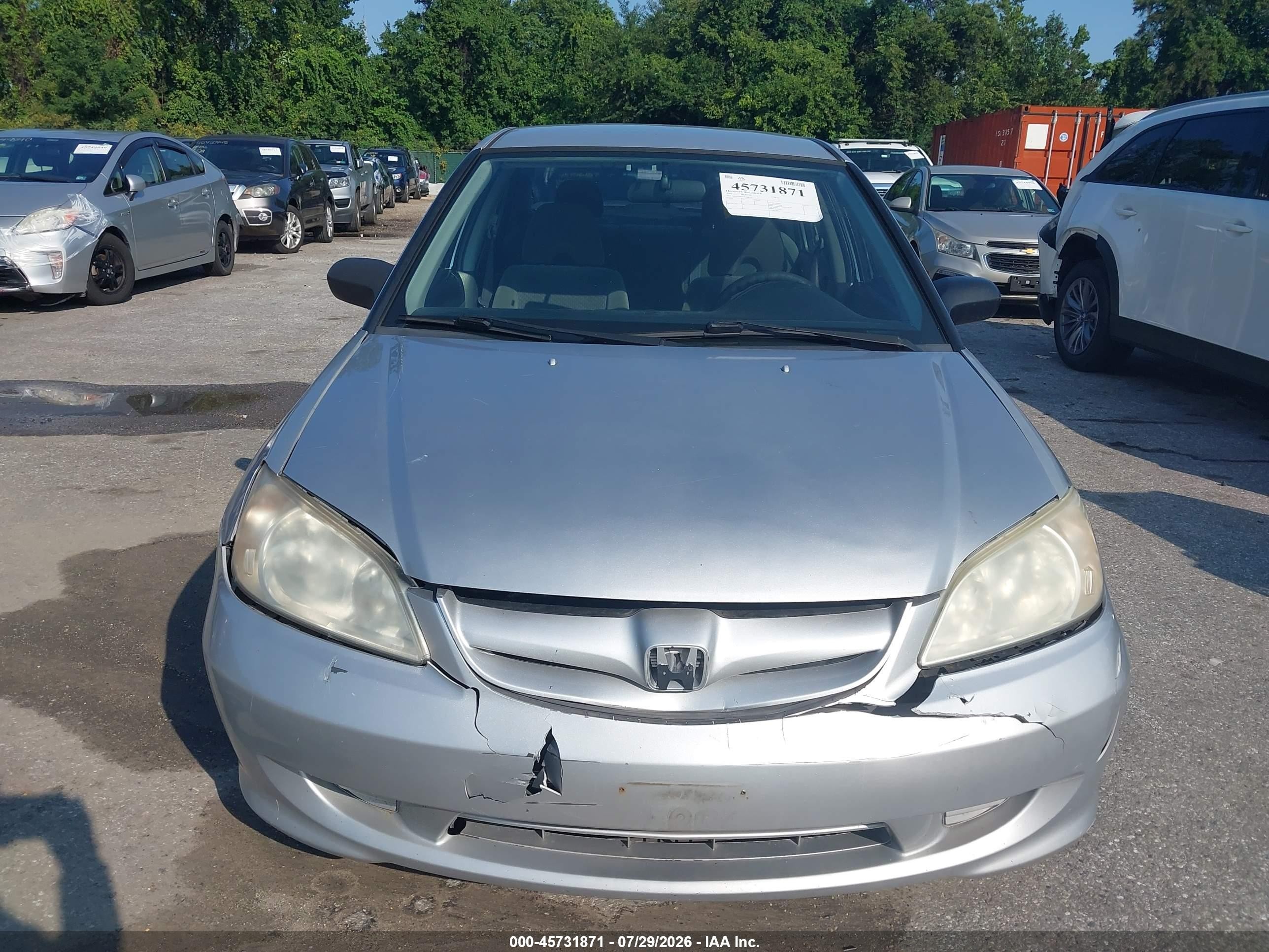 2004 Honda Civic Vp Silver vin: 1HGES16354L006325
